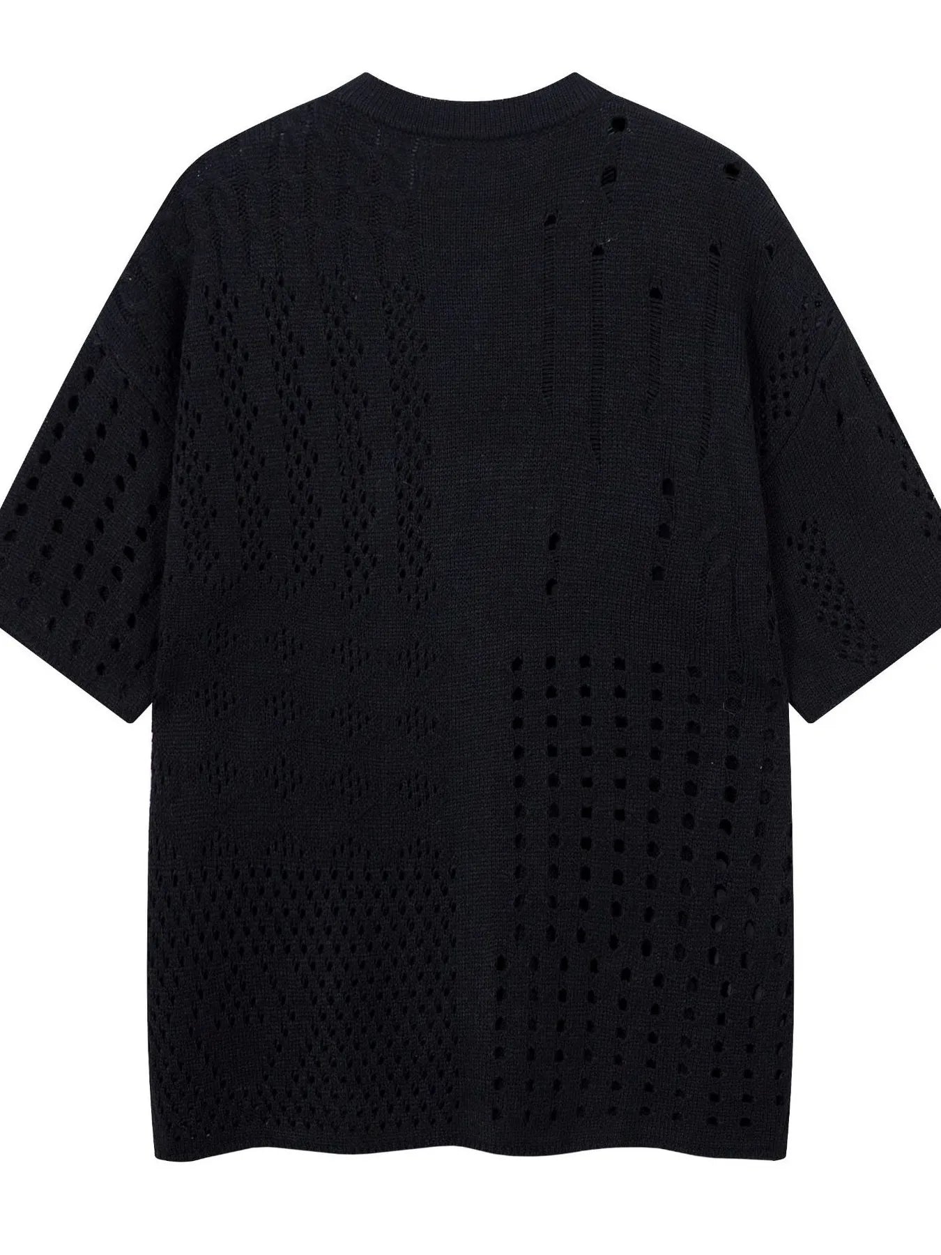 Men's Openwork Button Detail Knit Henley T-Shirt