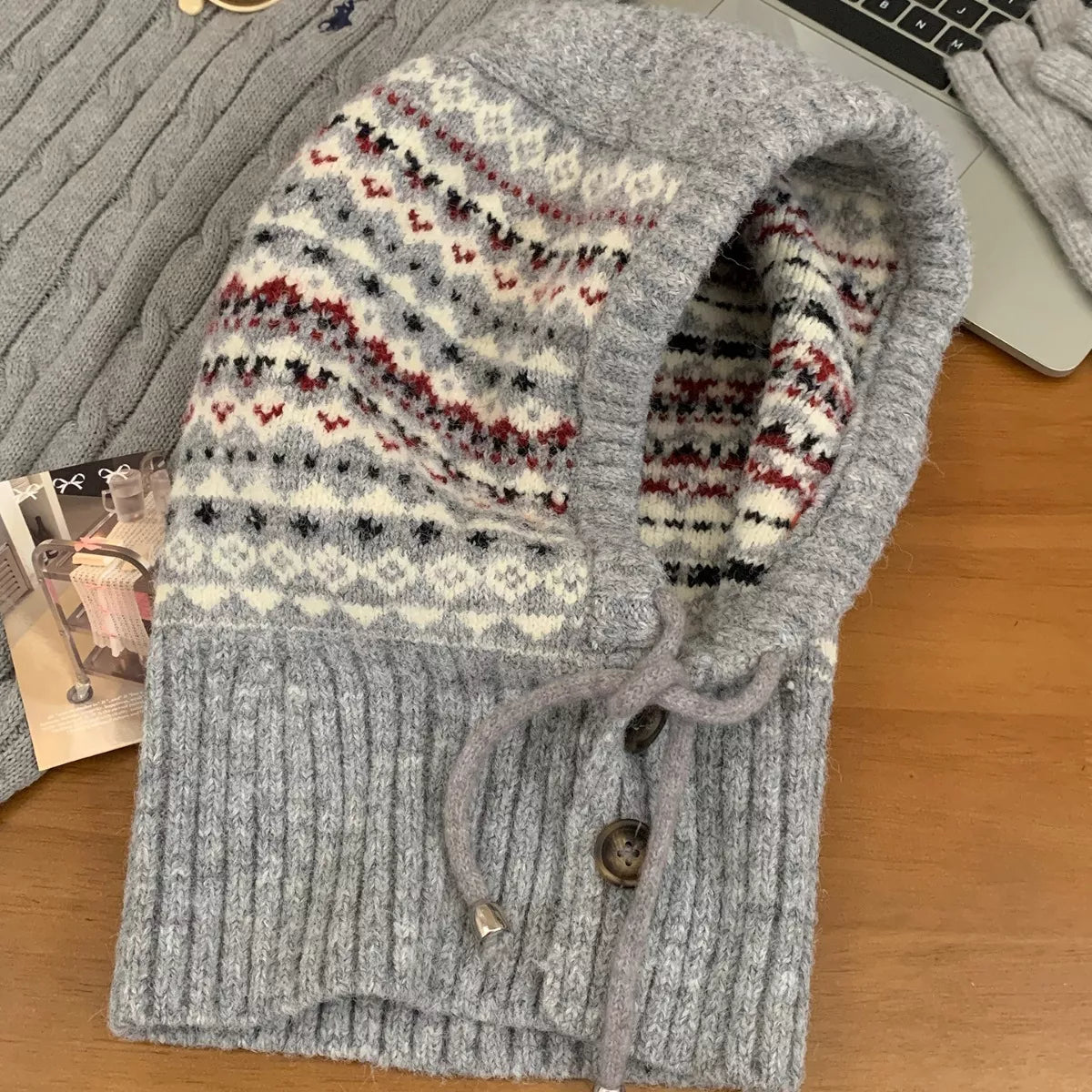 Drawstring Knitted Hat