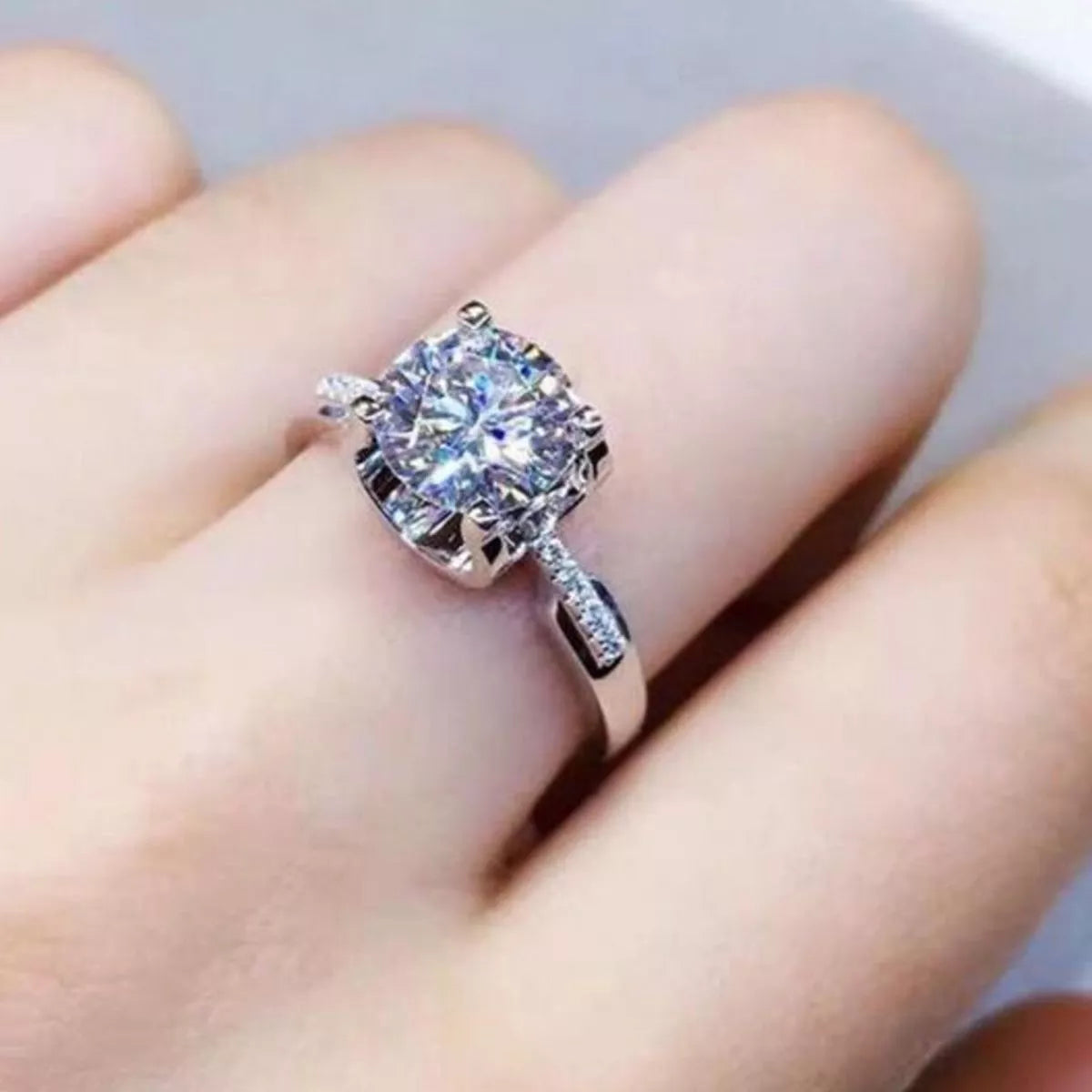 2 Carat 925 Sterling Silver Moissanite Ring