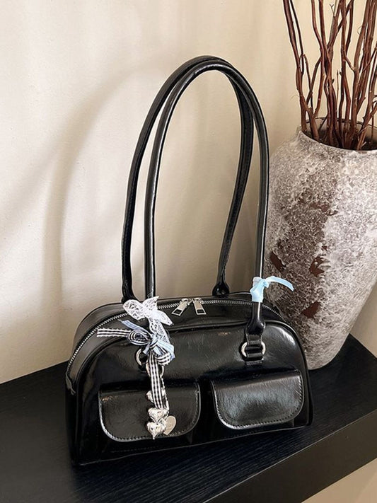 Faux Leather Shoulder Bag