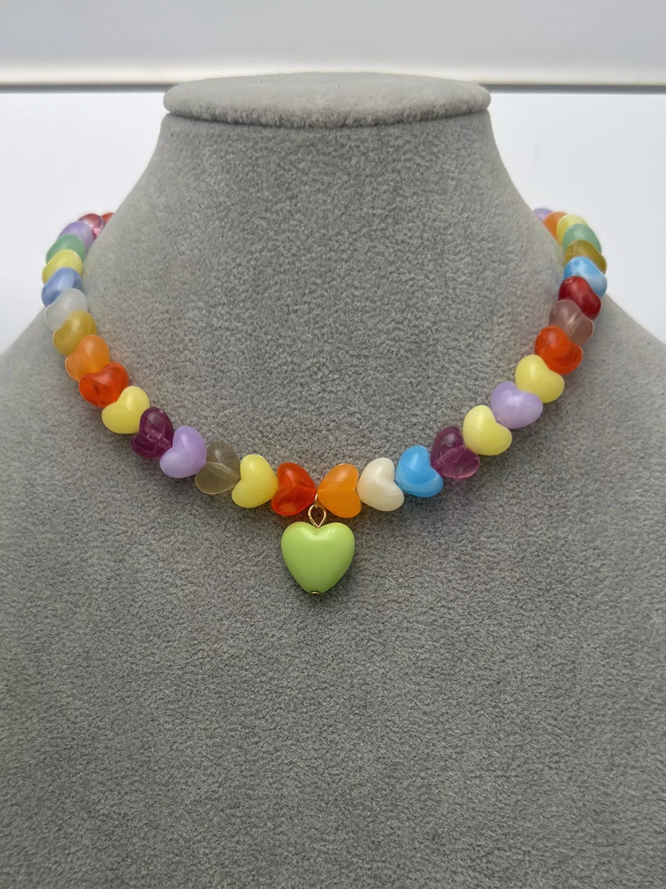 Colorful Heart Bead Necklace