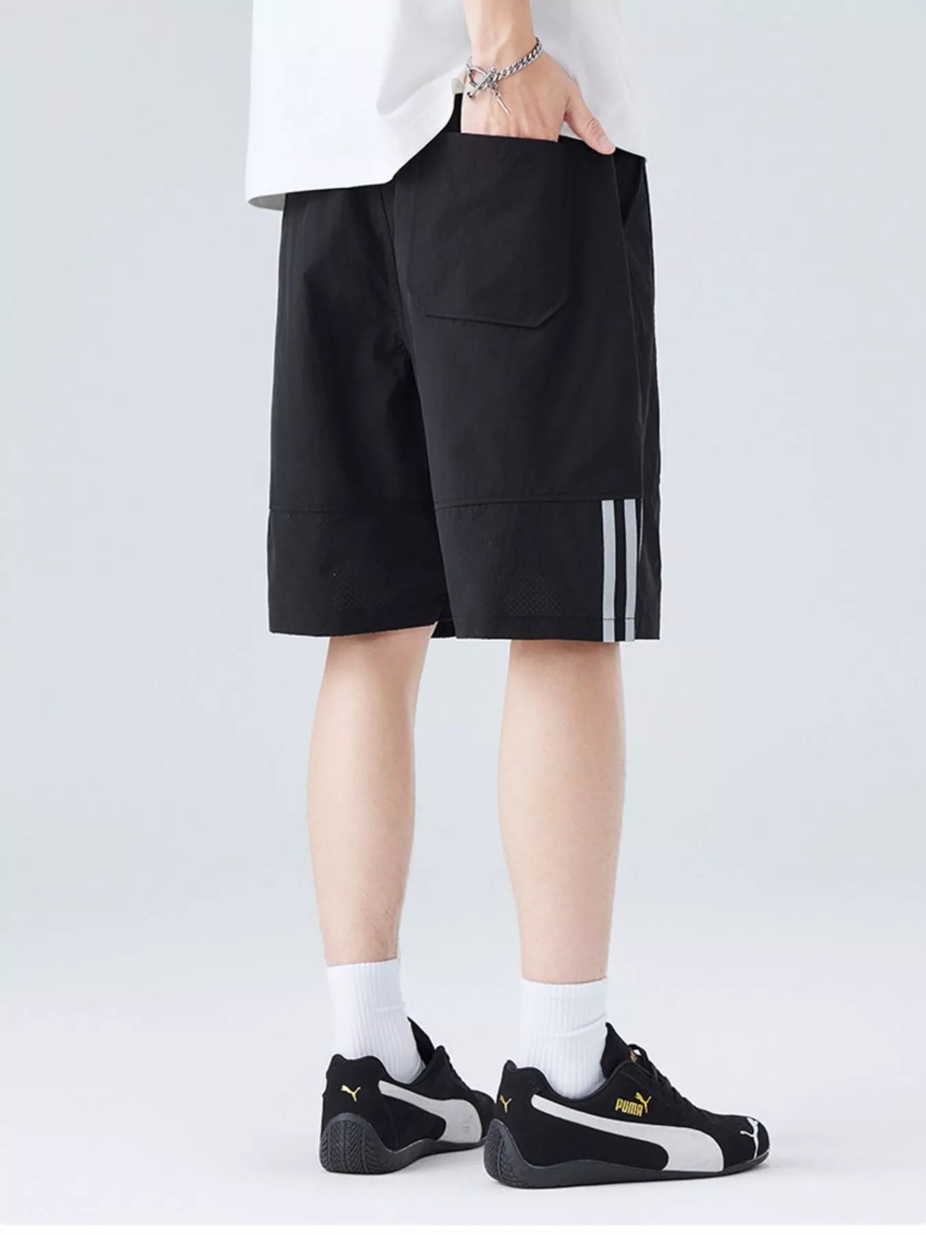 Men's Plus Size Casual Striped Shorts