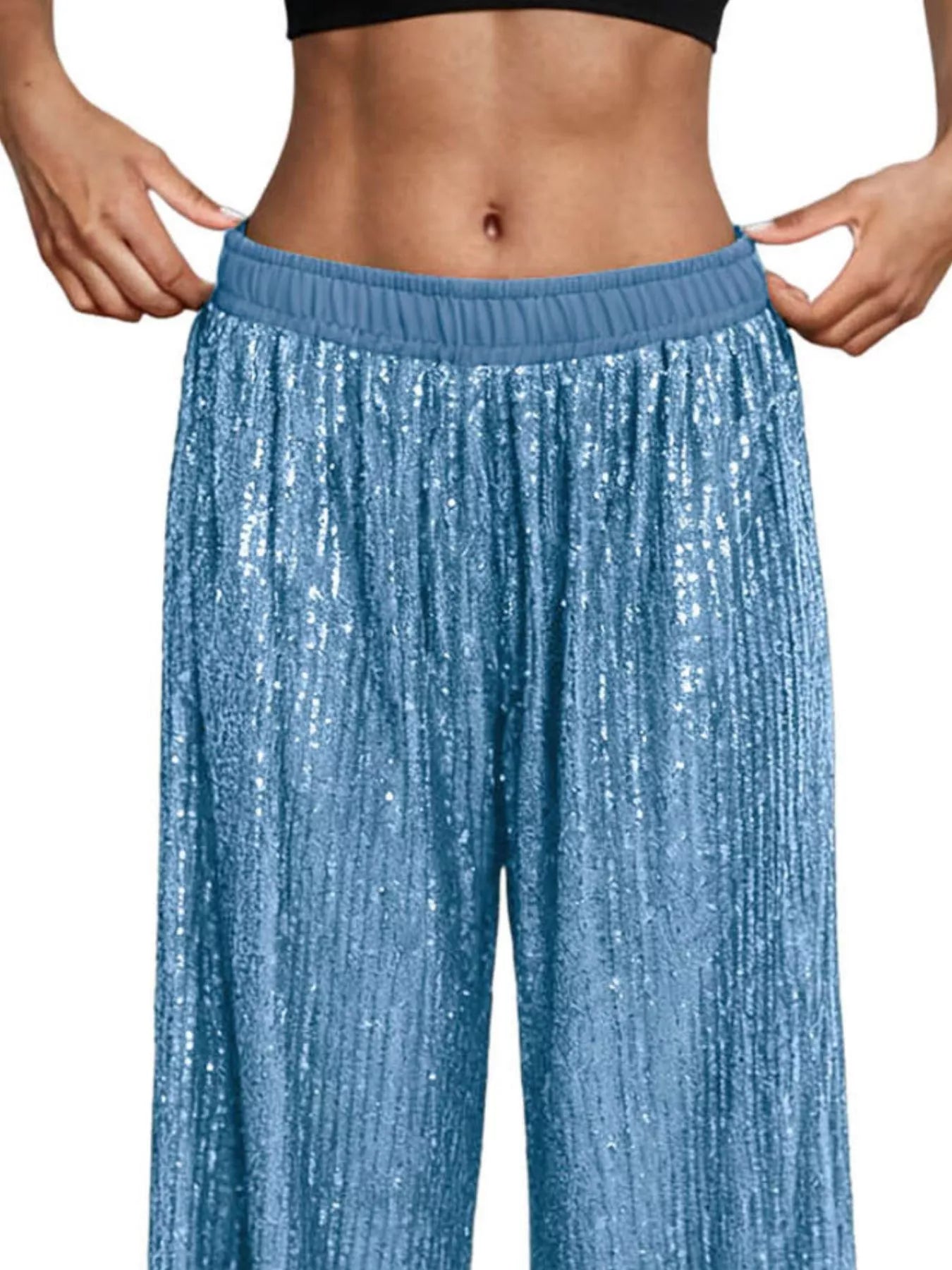 Sequin Wide-Leg Pants