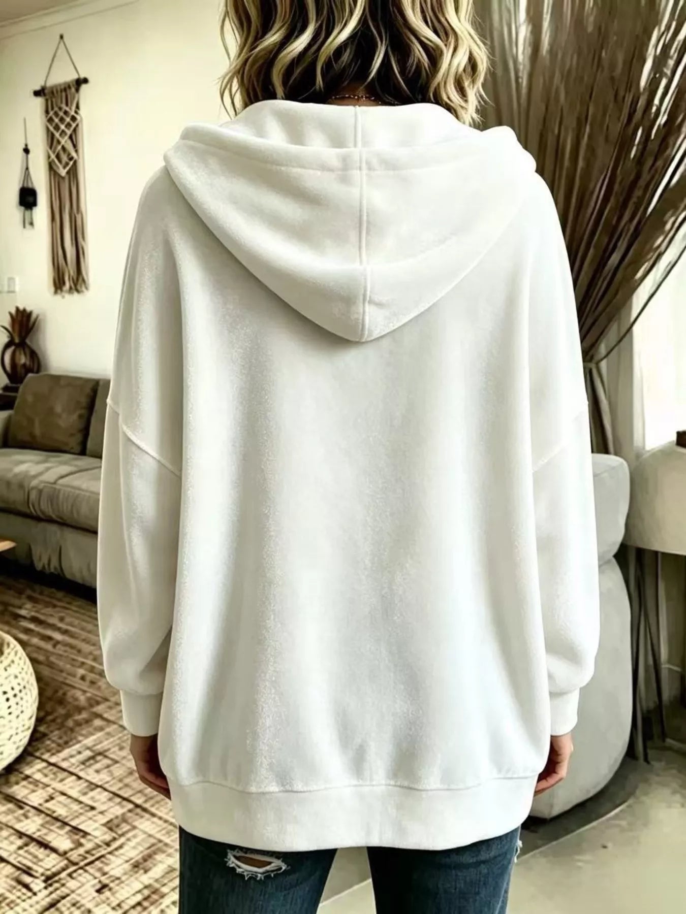Full Size Casual Button-Down Hooded Outerwear Plus Size