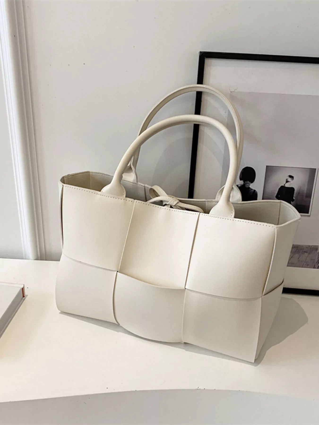 Woven Leather Tote Bag