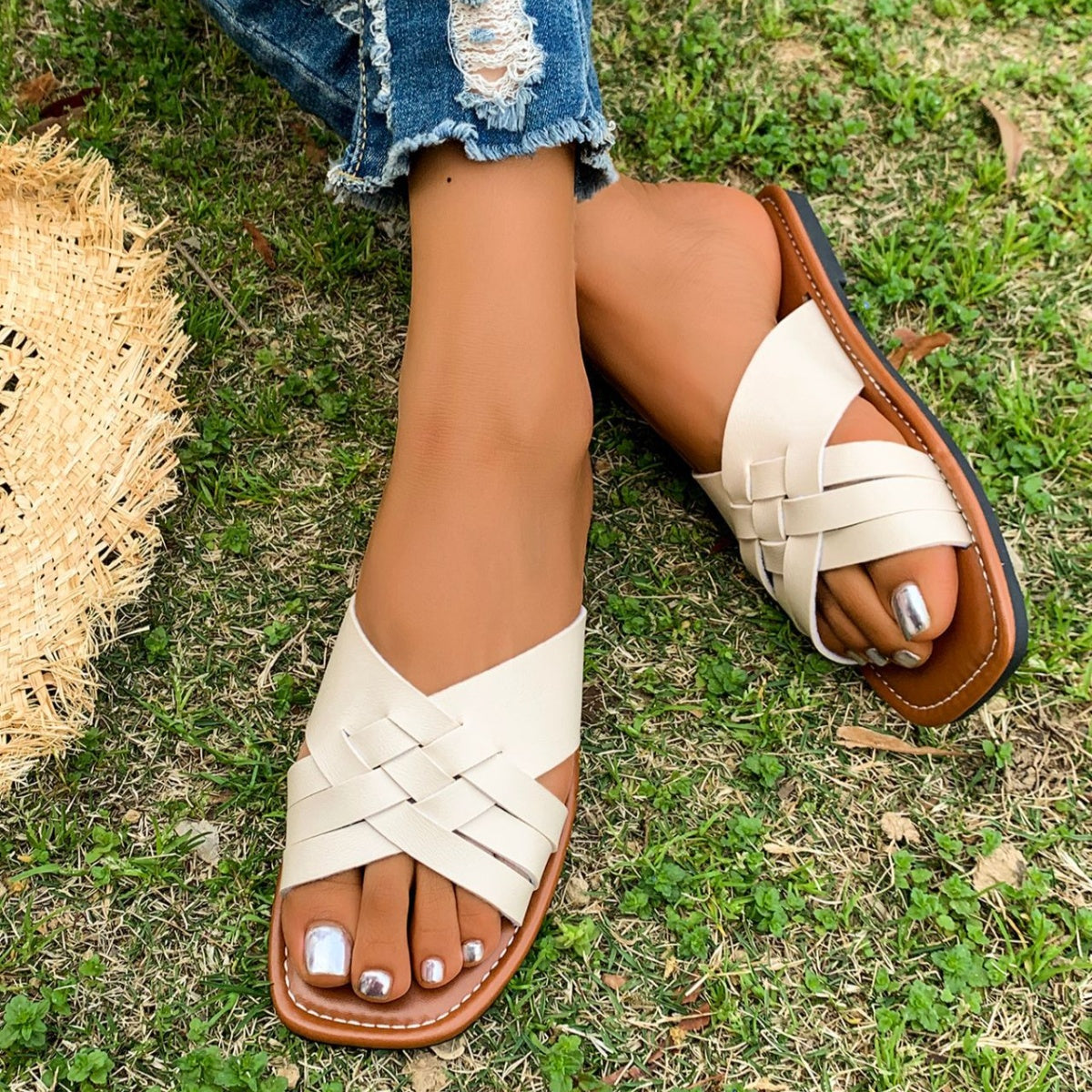 Woven Open Toe Sandals