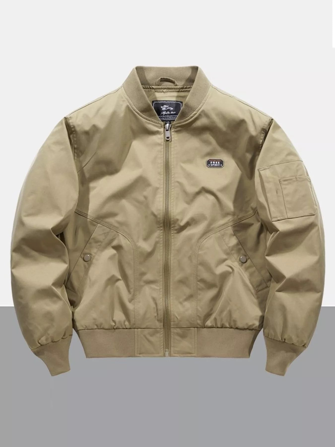 Men's Plus Size Zip Up Long Sleeve Jacket
