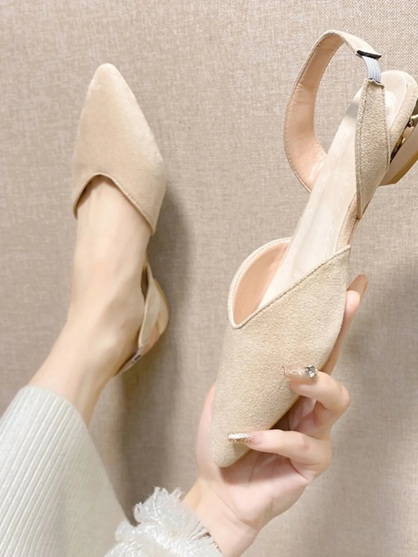 Pointed Toe Slingback Sandals