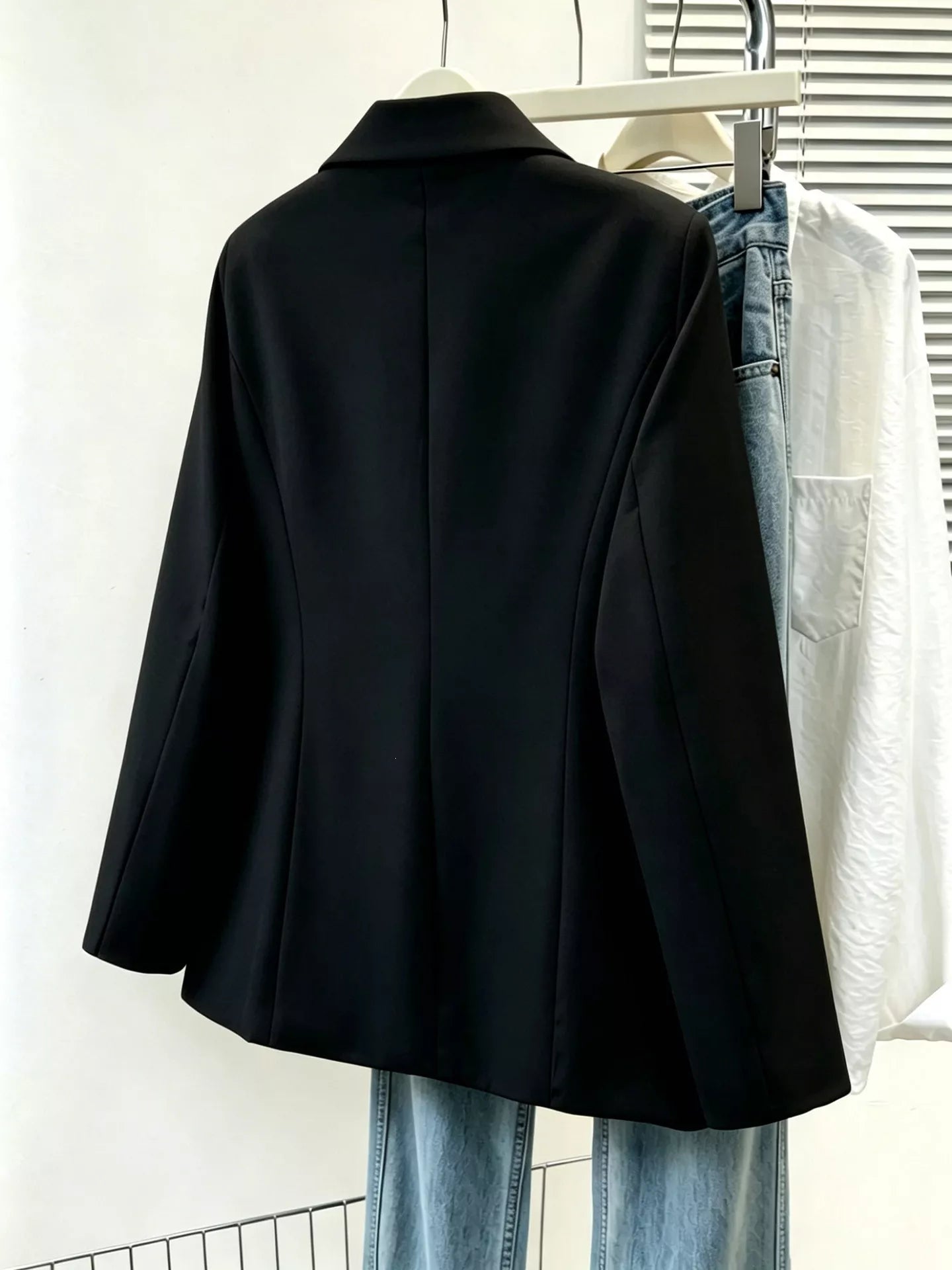 Full Size Single-Breasted Lapel Collar Blazer Plus Size