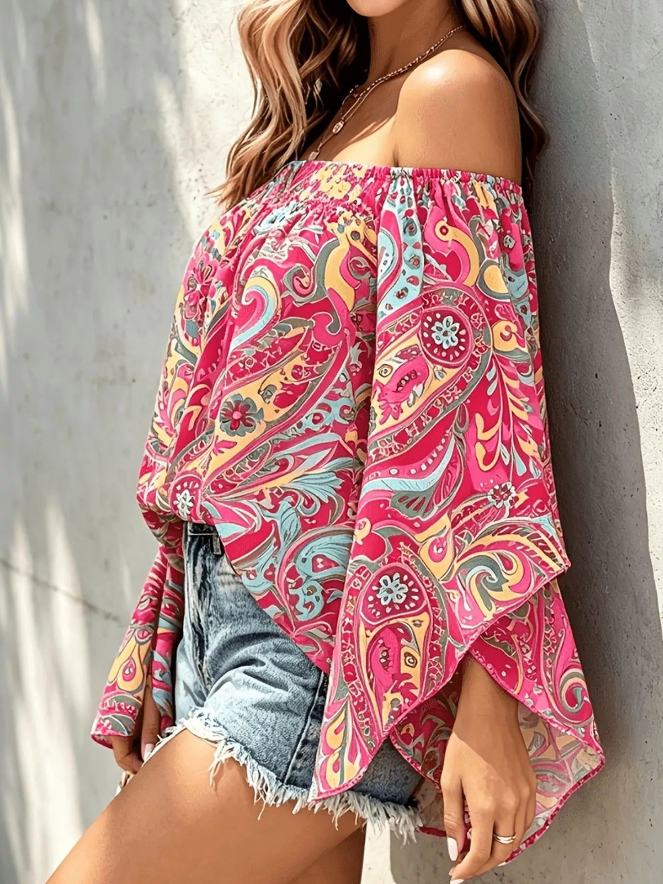 Printed Off Shoulder Blouse