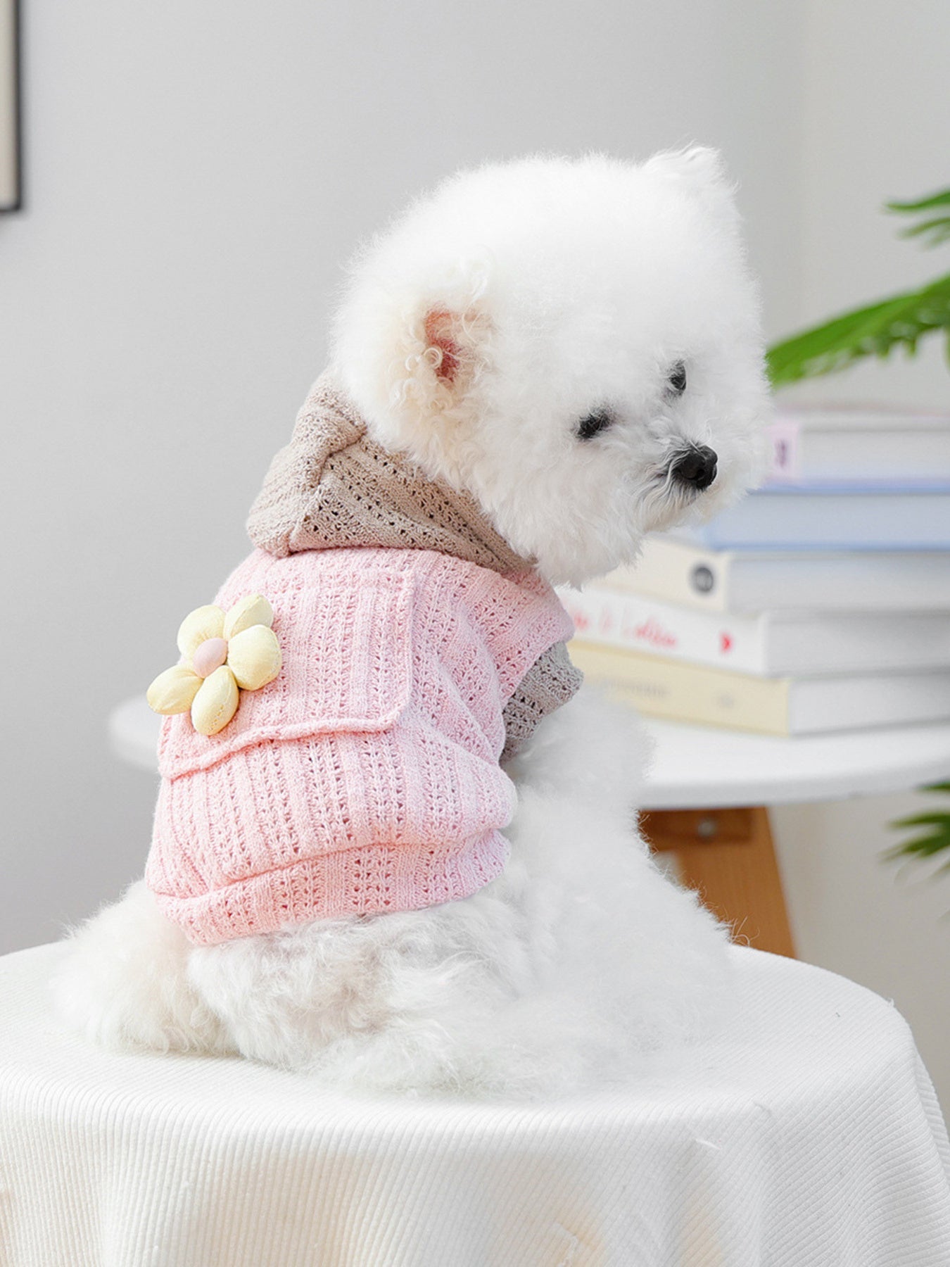 Flower Knitted Pet Hoodie