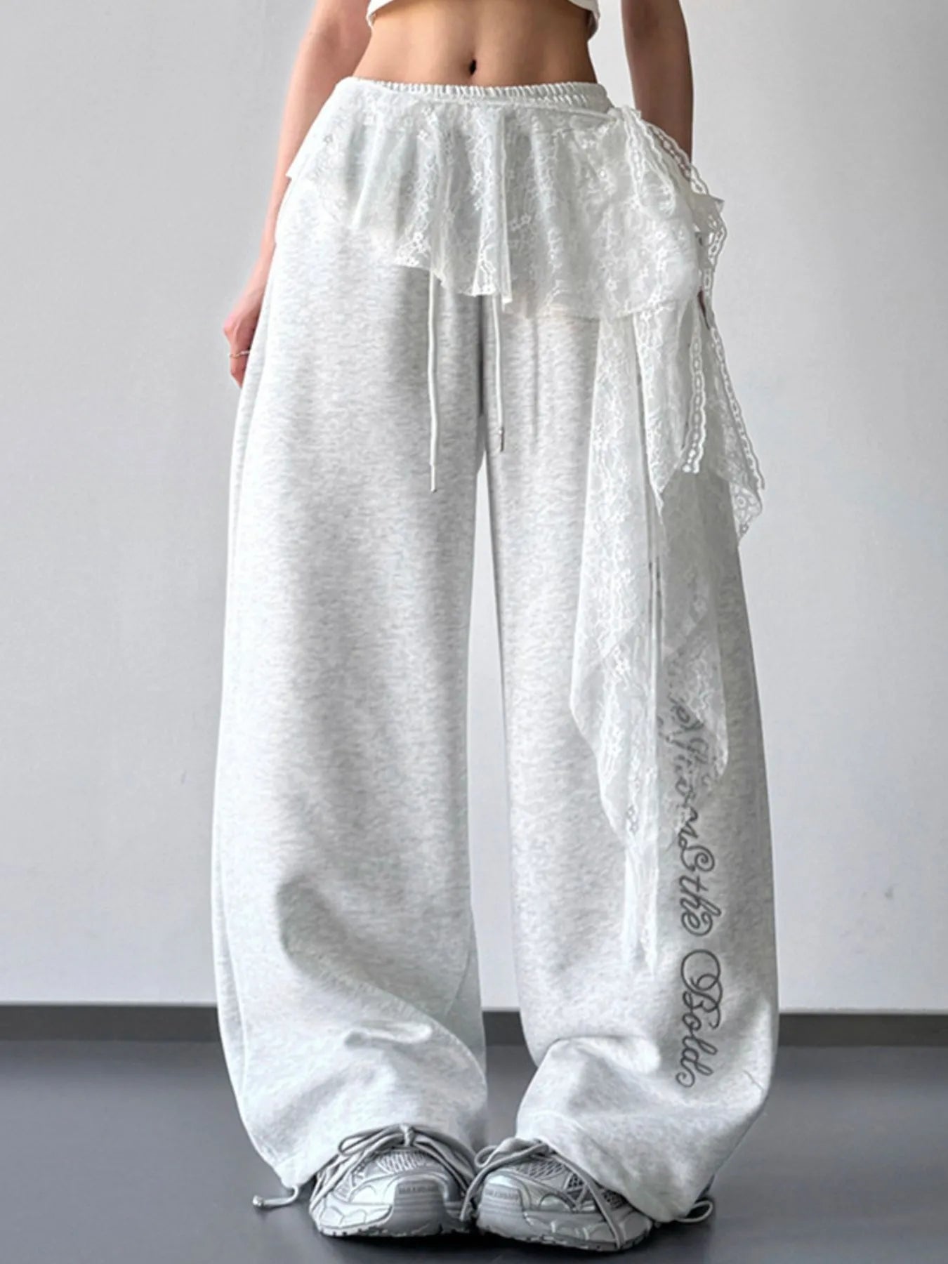 Loose Fit Drawstring Wide Leg Pants