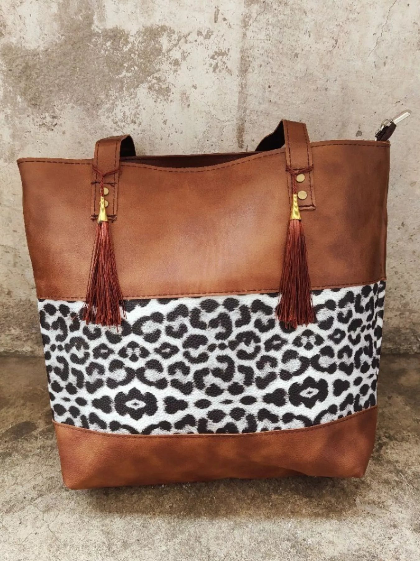 Tassel Leopard Tote Bag