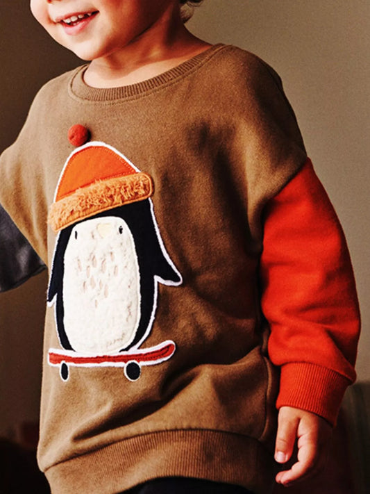 Children's Penguin Round Neck Sweatshirt