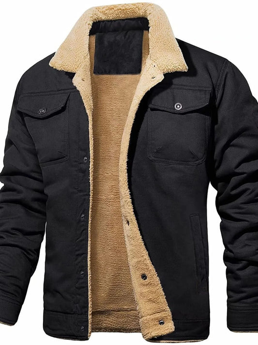 Men's Full Size Sherpa Lined Long Sleeve Jacket Plus Size
