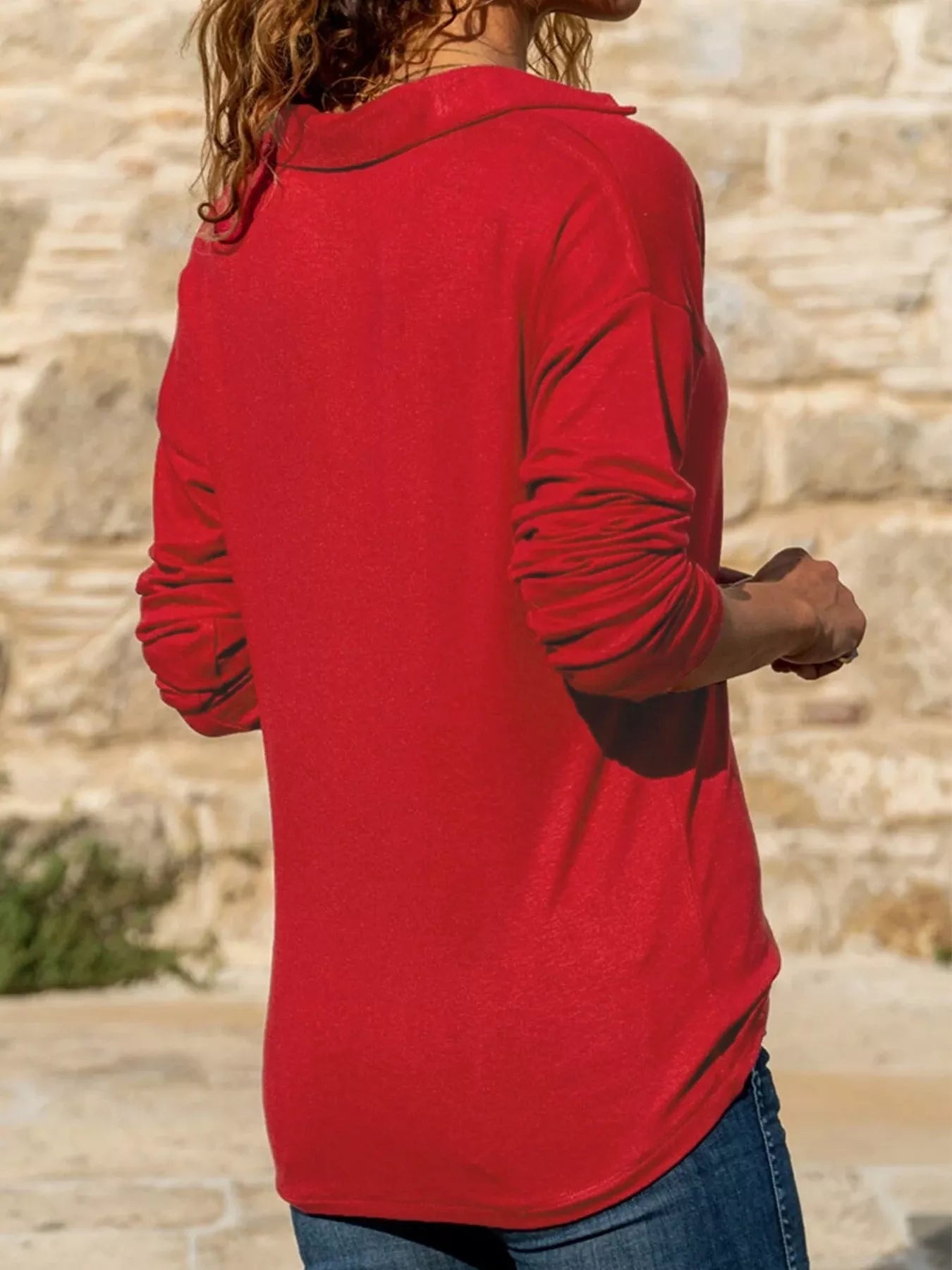 Johnny Collar Long Sleeve Top