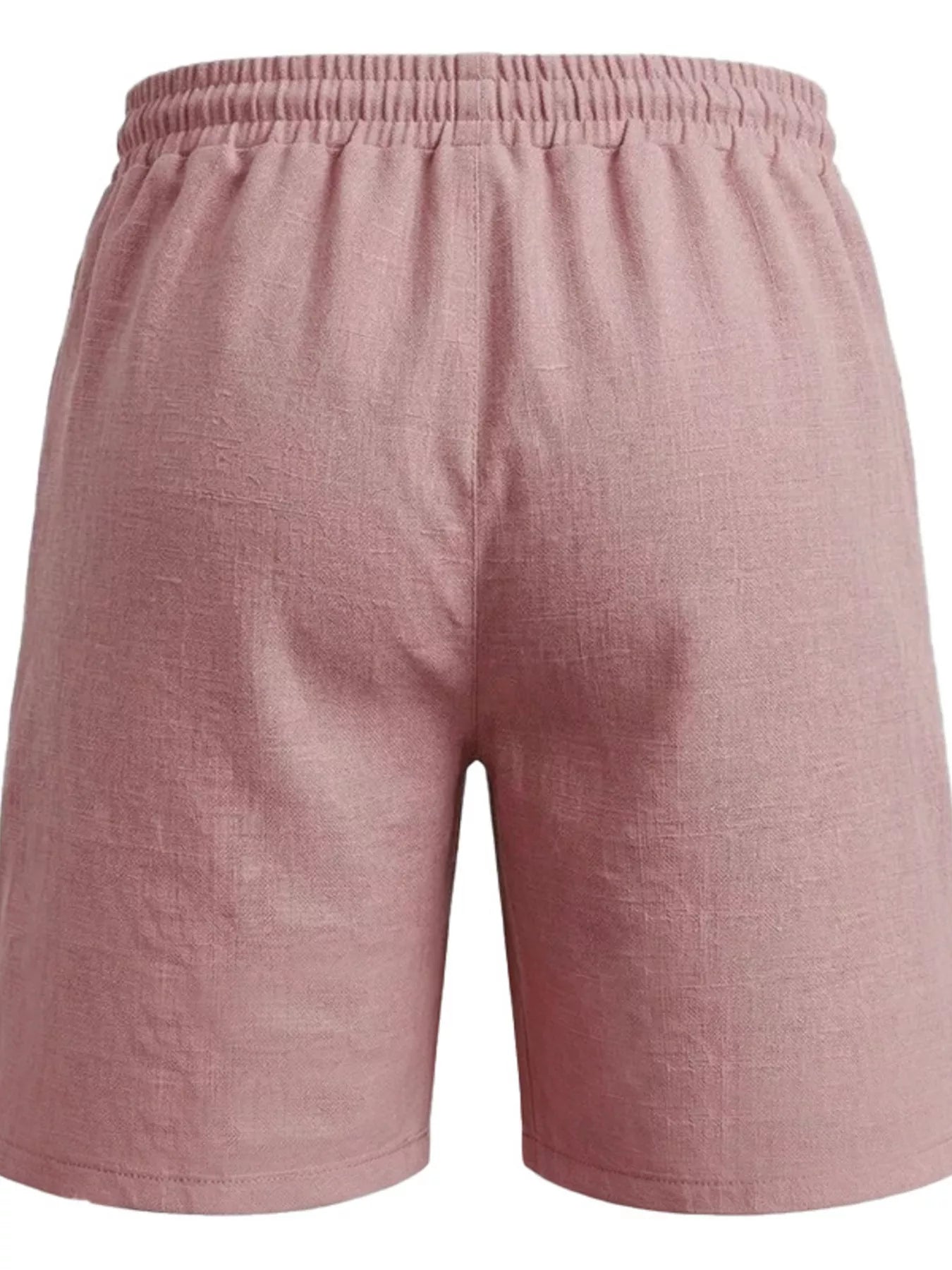 Men's Full Size Linen Blend Drawstring Shorts Plus Size