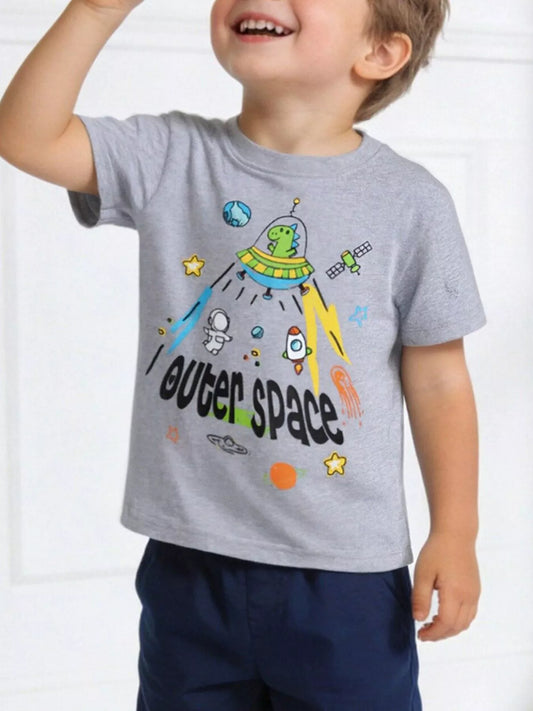 Children's Outer Space Graphic Short Sleeve T-Shirt