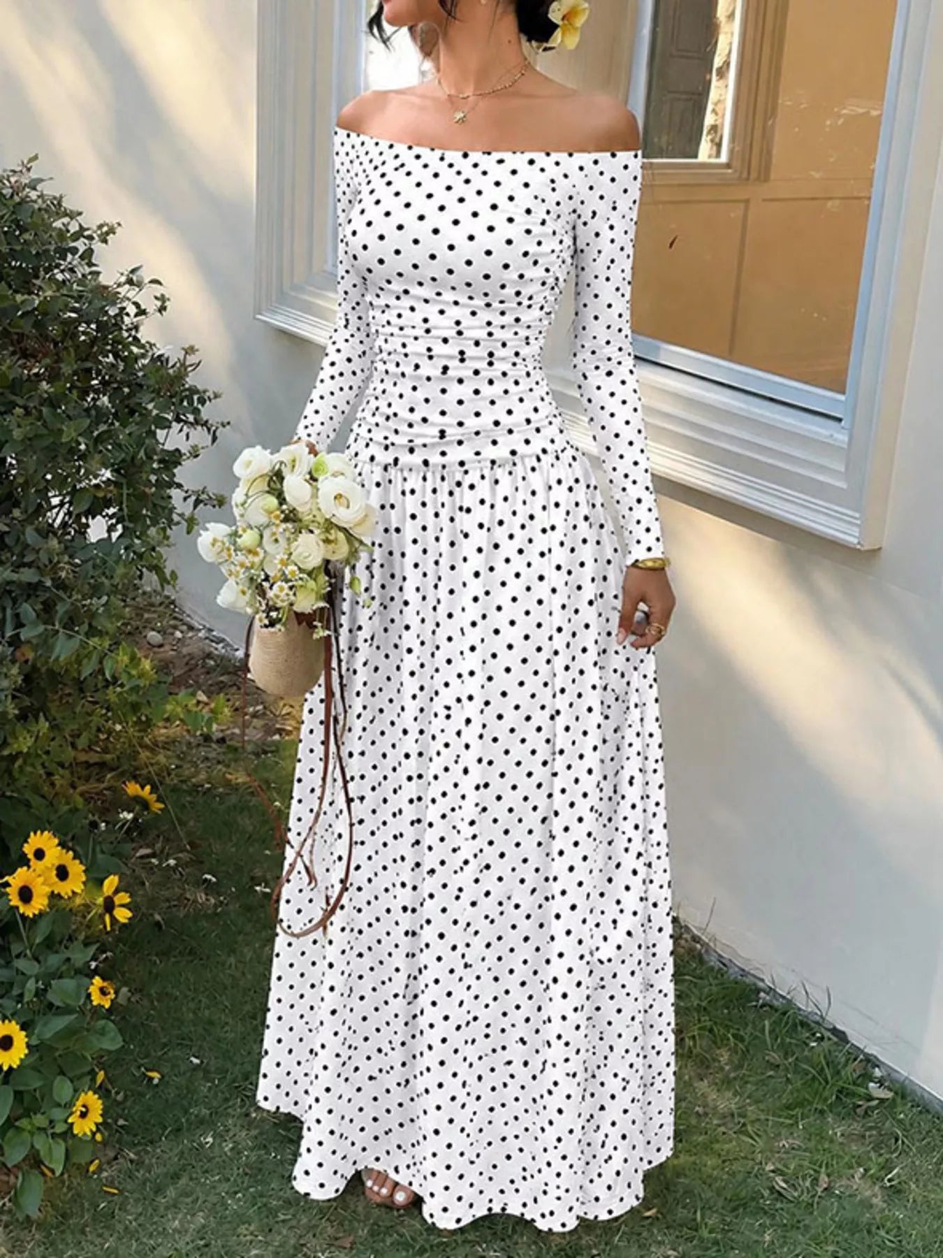 Off-the-Shoulder Maxi Dress