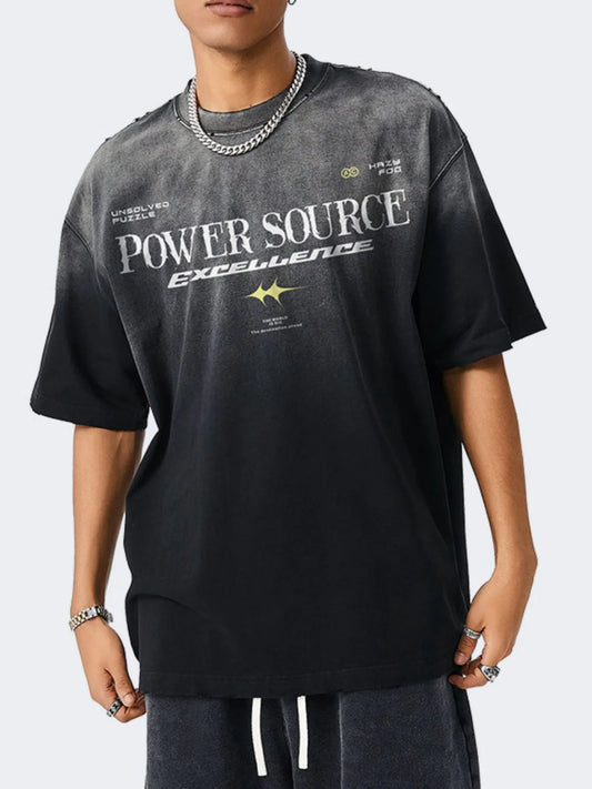 Men's Letter Graphic Round Neck Short Sleeve T-Shirt