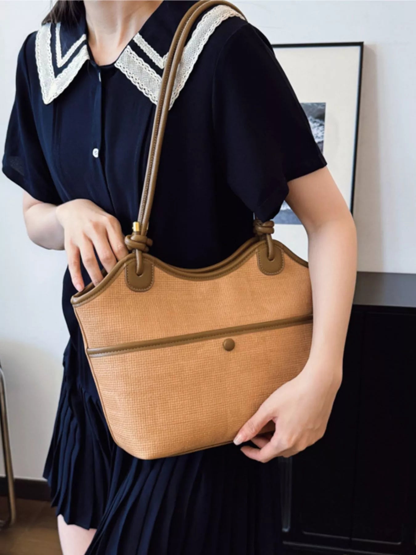 Knotted Strap Tote Bag