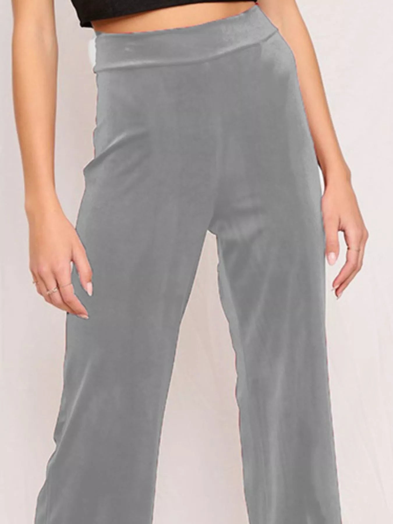 Full Size Velvet Wide Leg Pants Plus Size