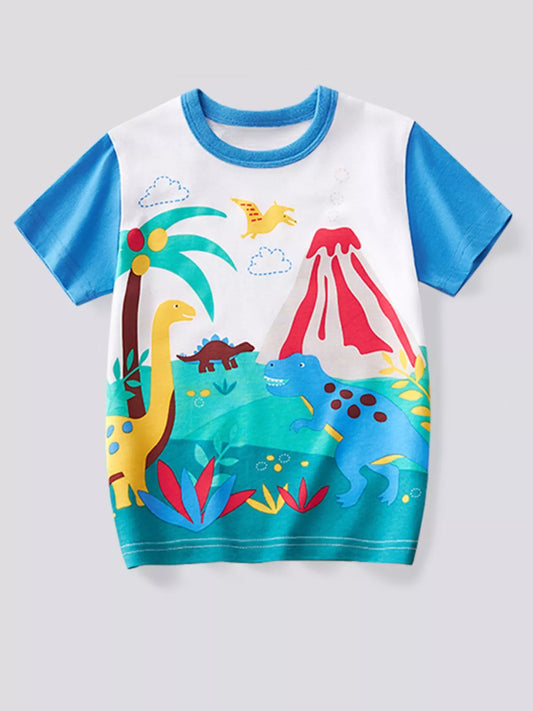 Children's Dinosaur Print Short Sleeve T-Shirt