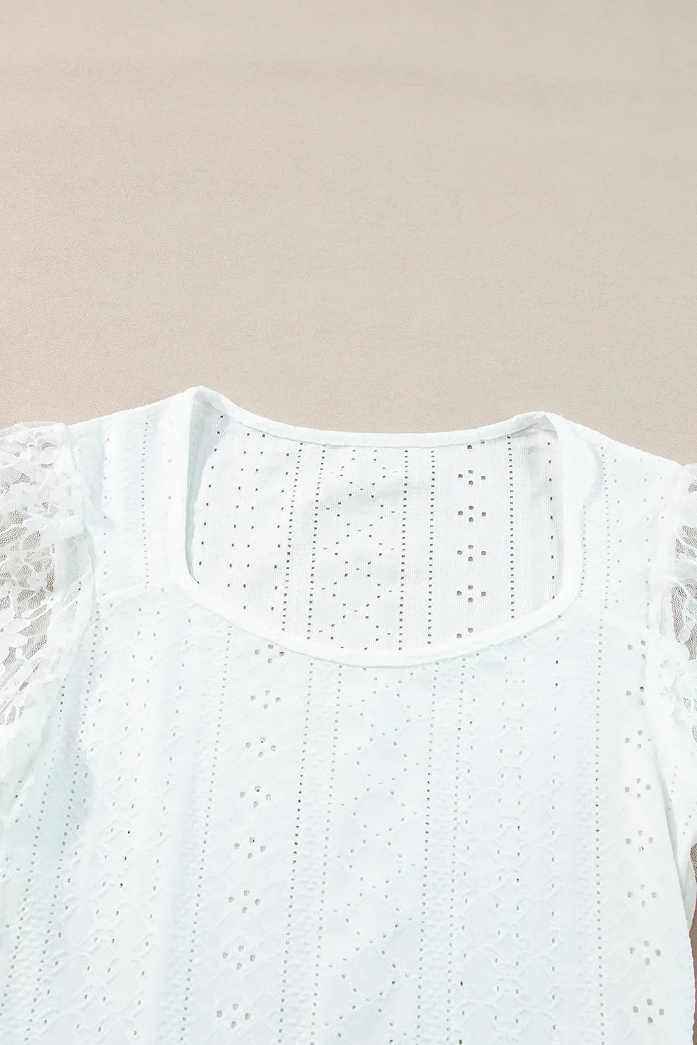 Eyelet Lace Long Sleeve Bodysuit