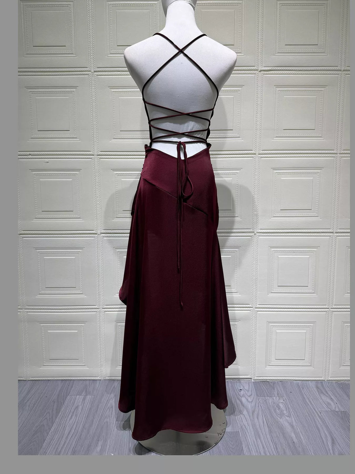 High-Low Ruffle Hem Evening Dress