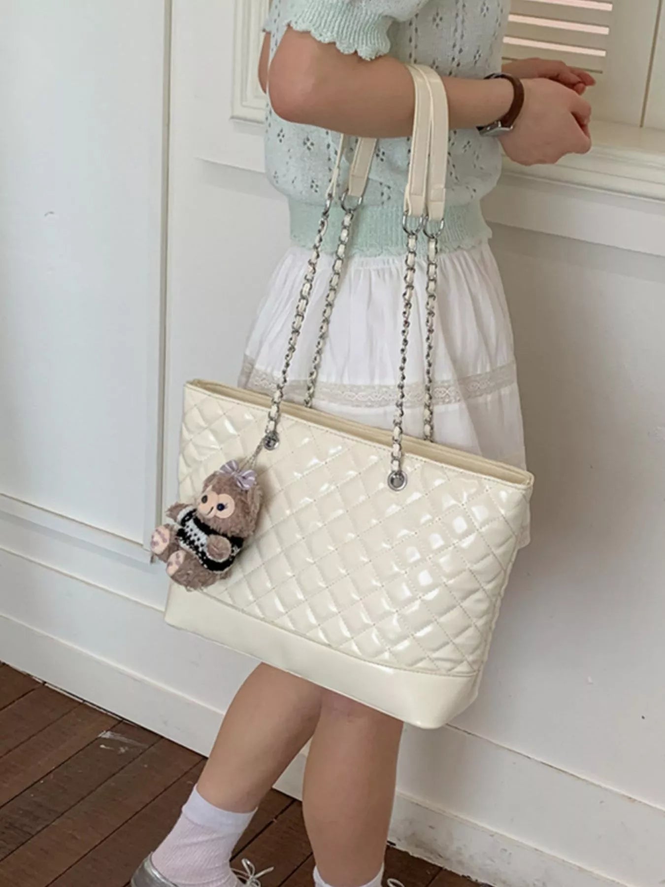 Quilted PU Leather Shoulder Bag