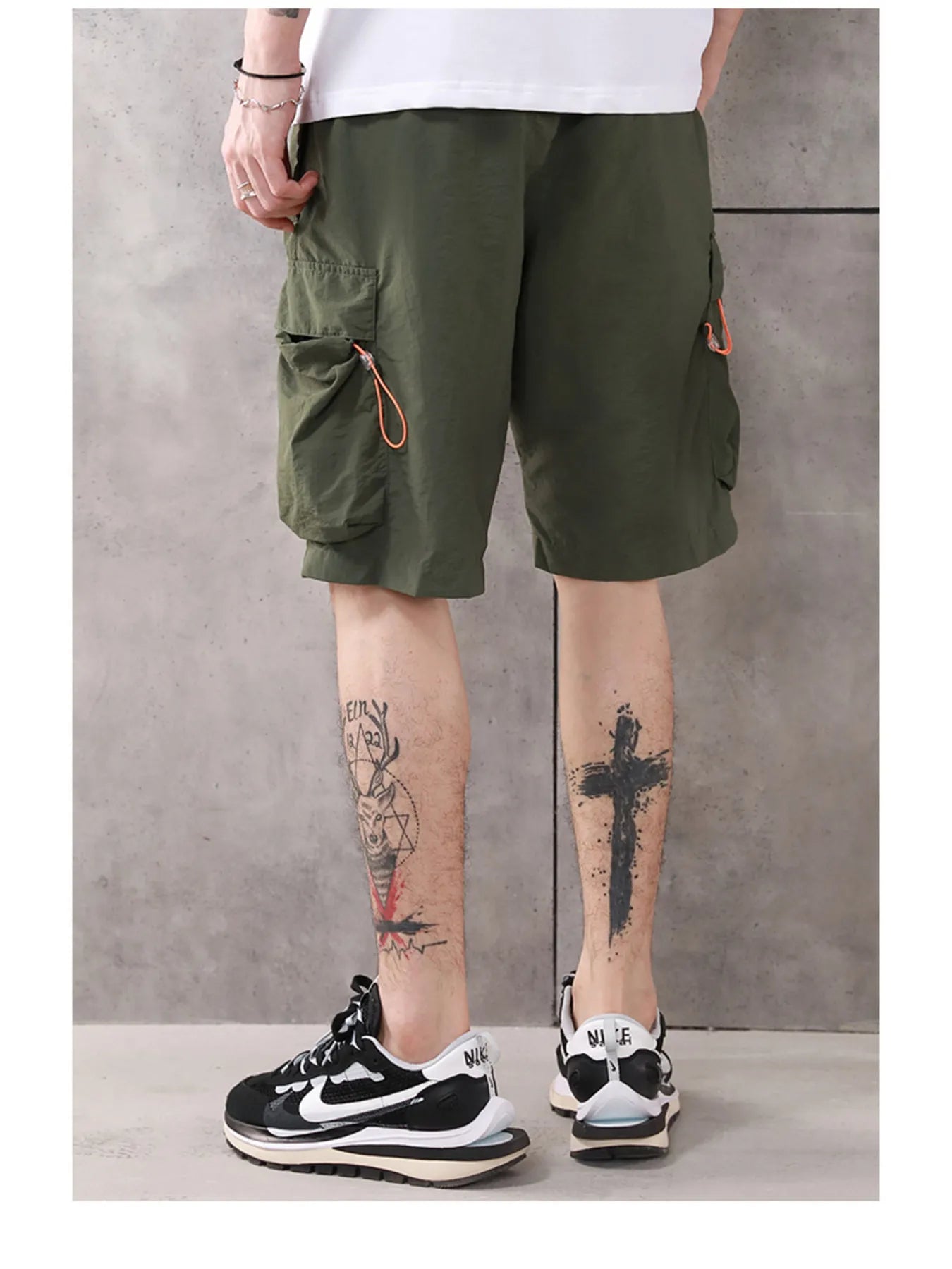 Men's Plus Size Drawstring Cargo Shorts