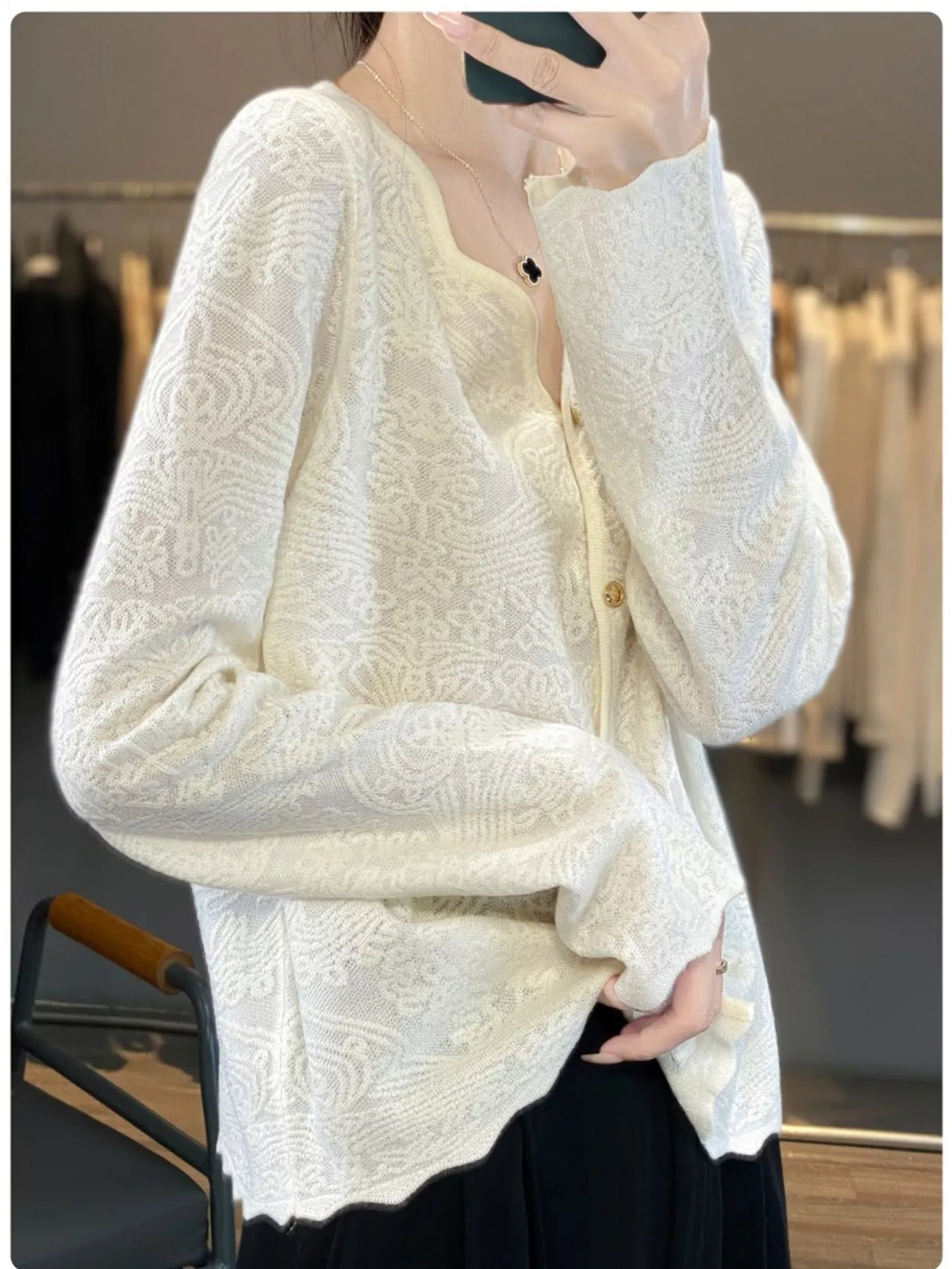 Lace V-Neck Cardigan