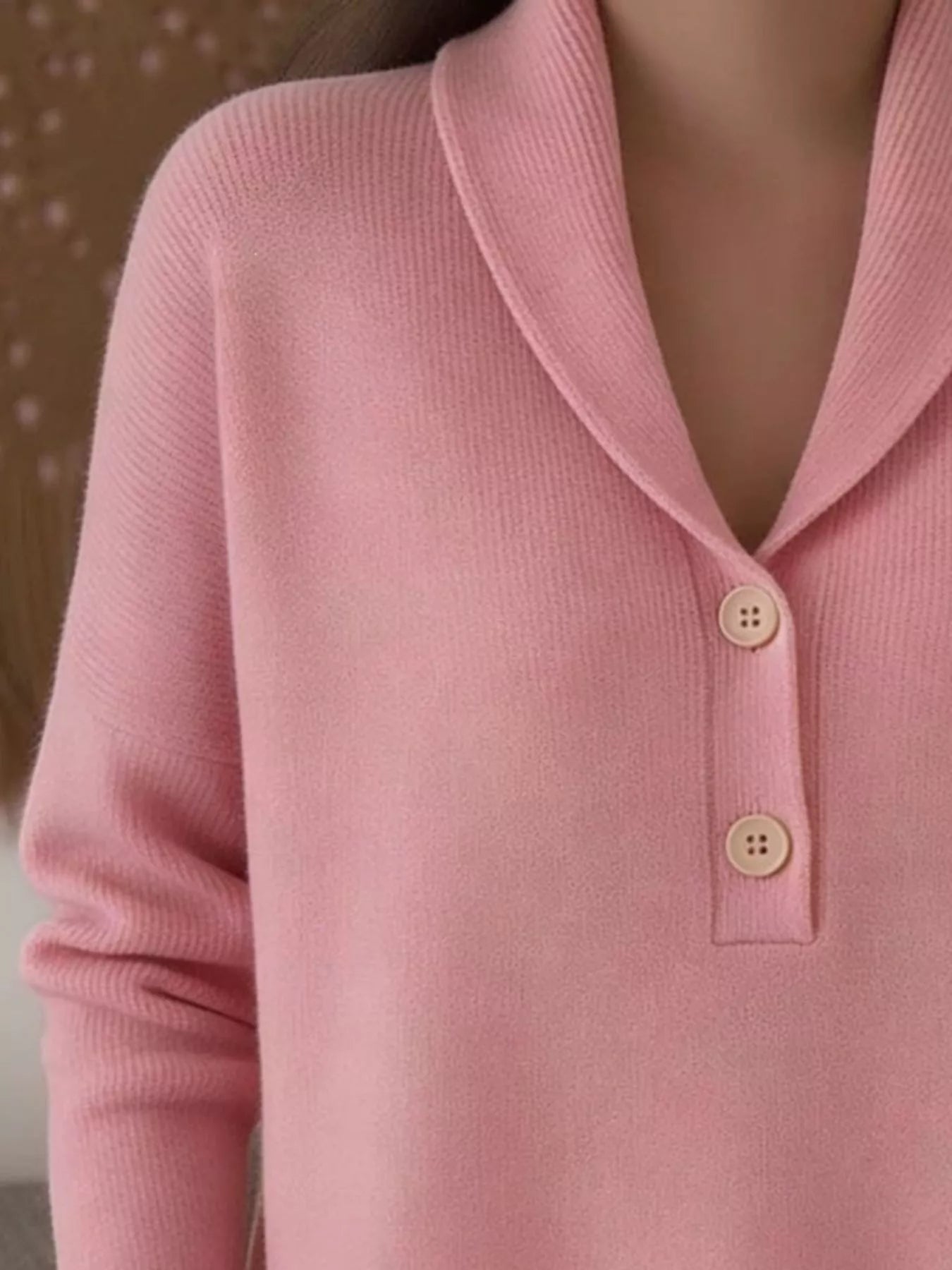 Button Detail Long Sleeve Sweater