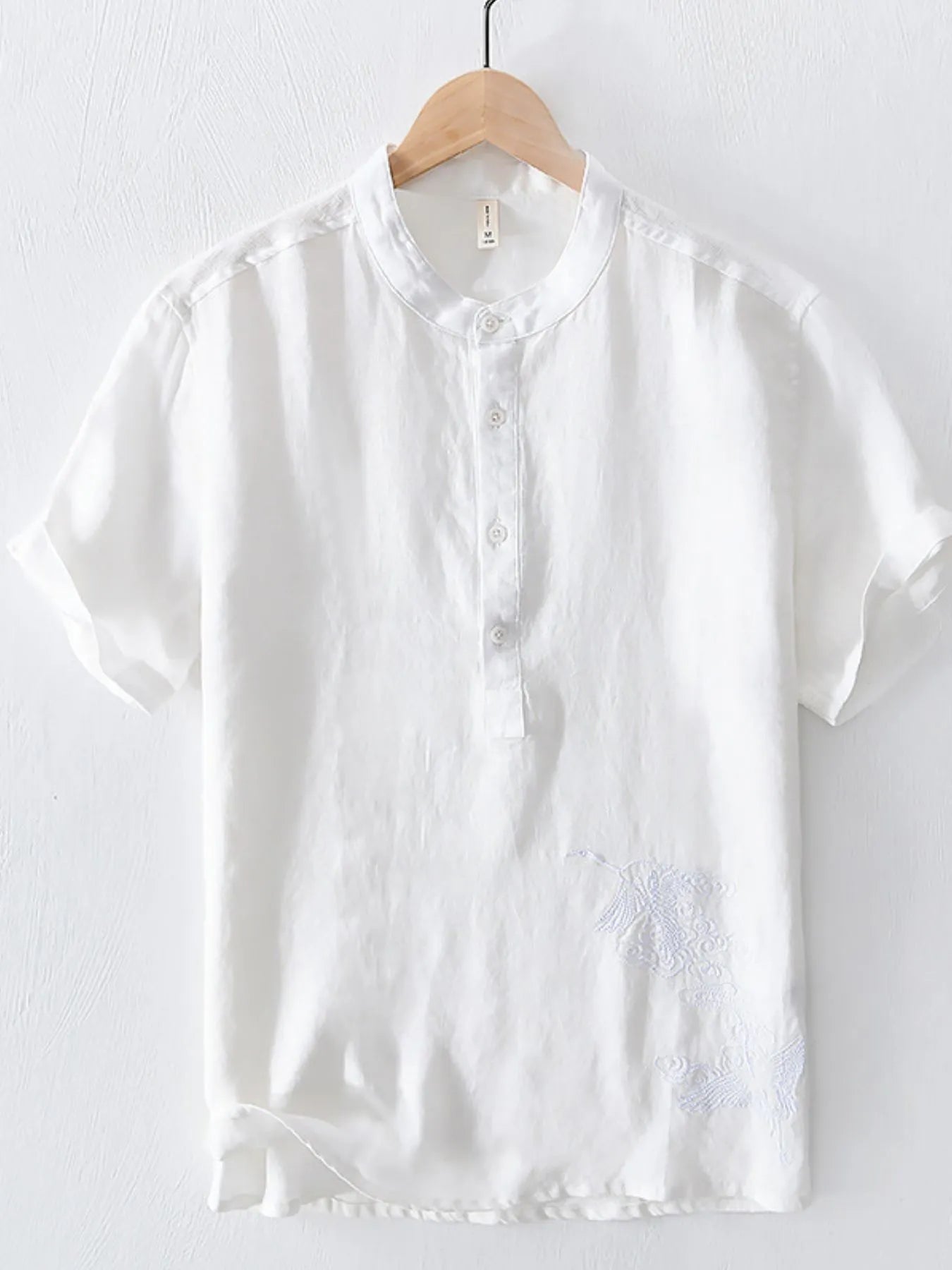 Men's Plus Size Button Detail Short Sleeve Blouse