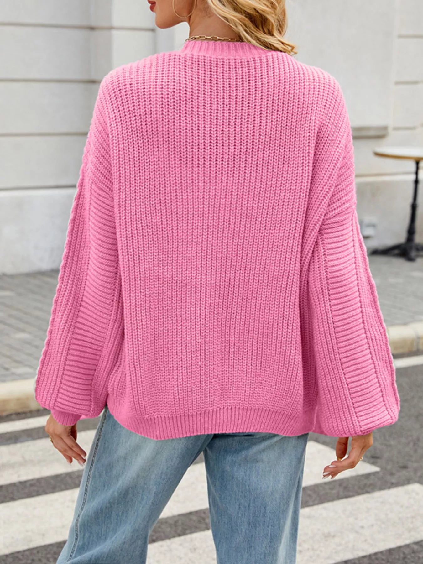Cable Knit Button-Up Cardigan