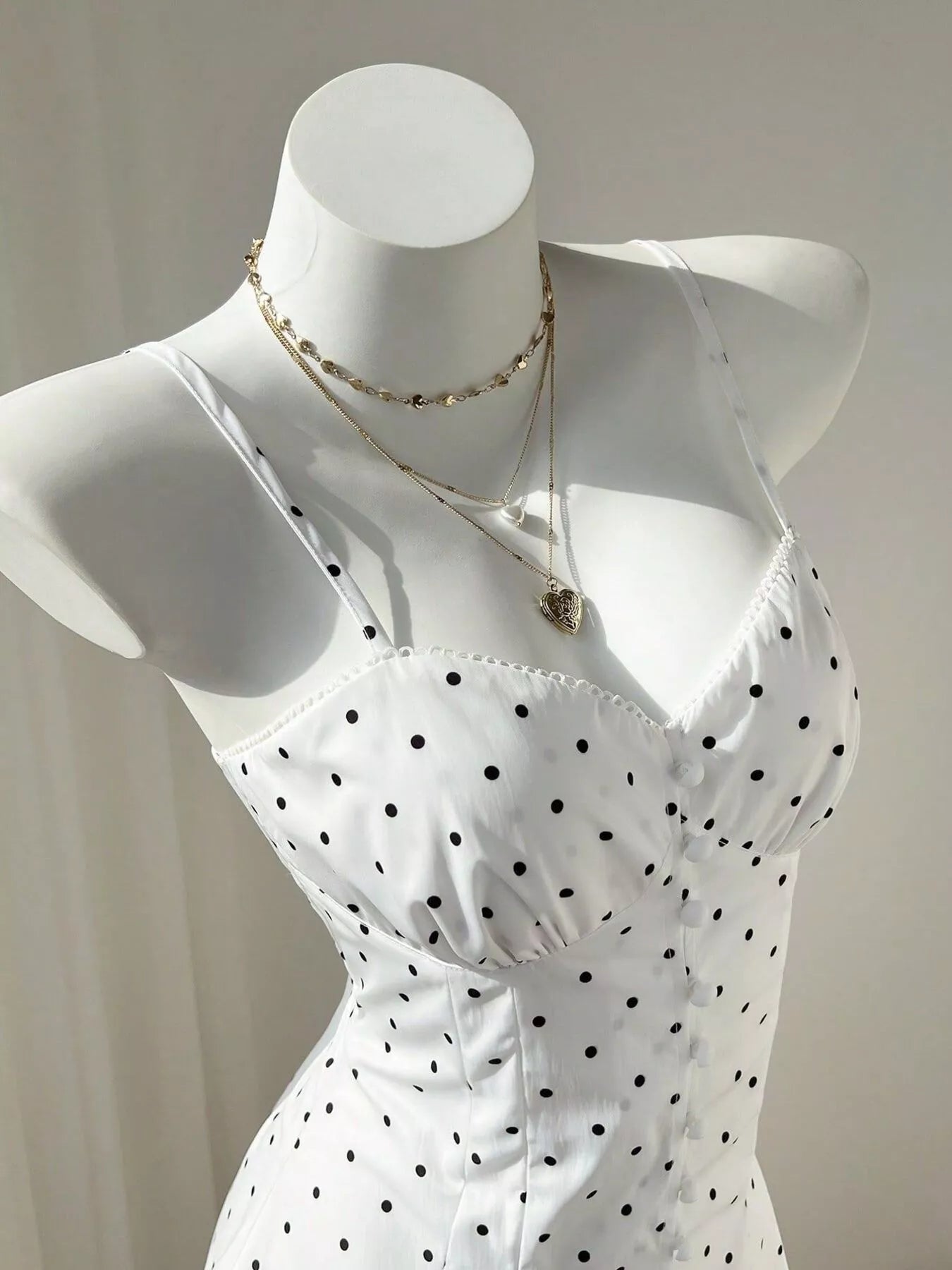 Polka Dot Spaghetti Strap Mini Dress