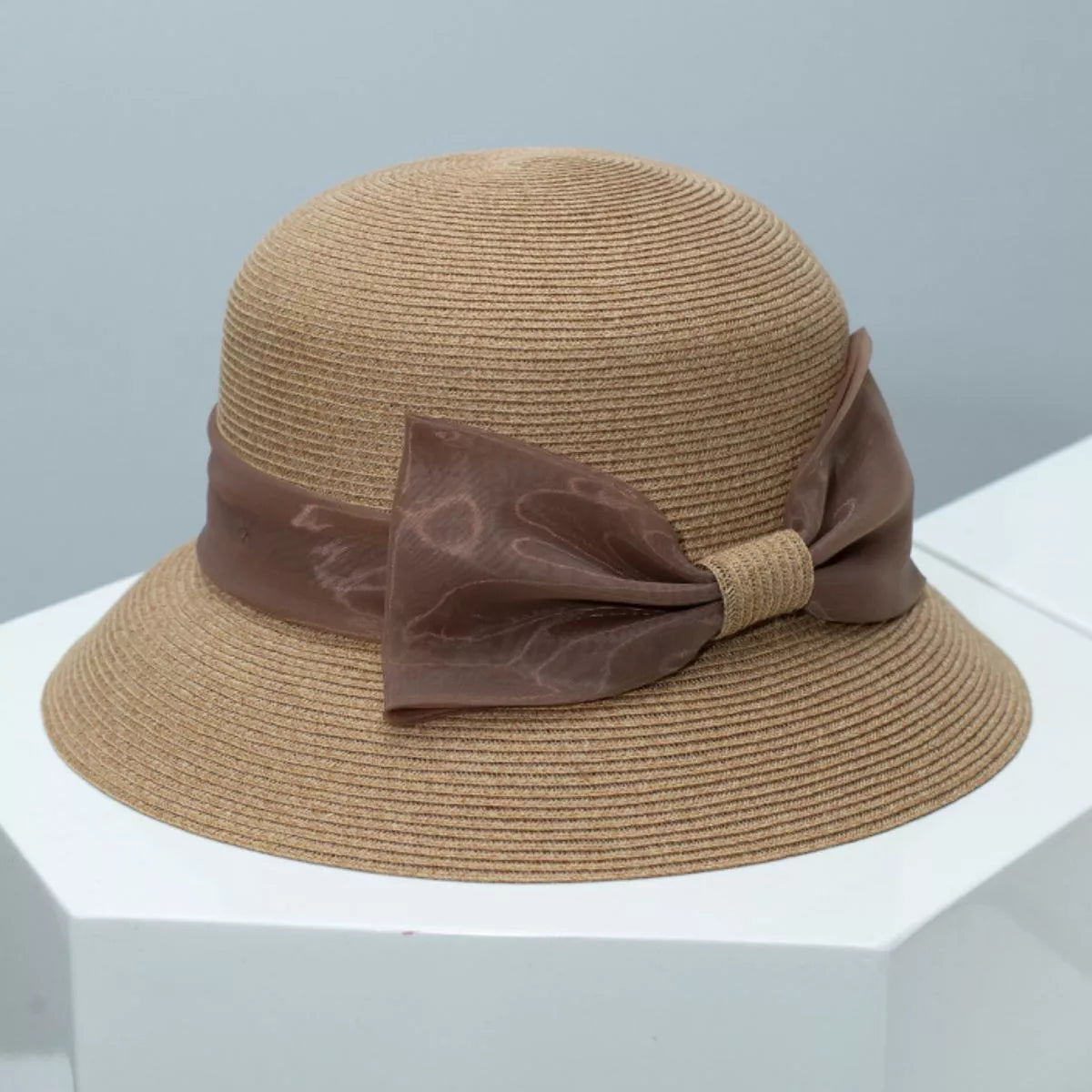 Cloche Hat with Ribbon Bow