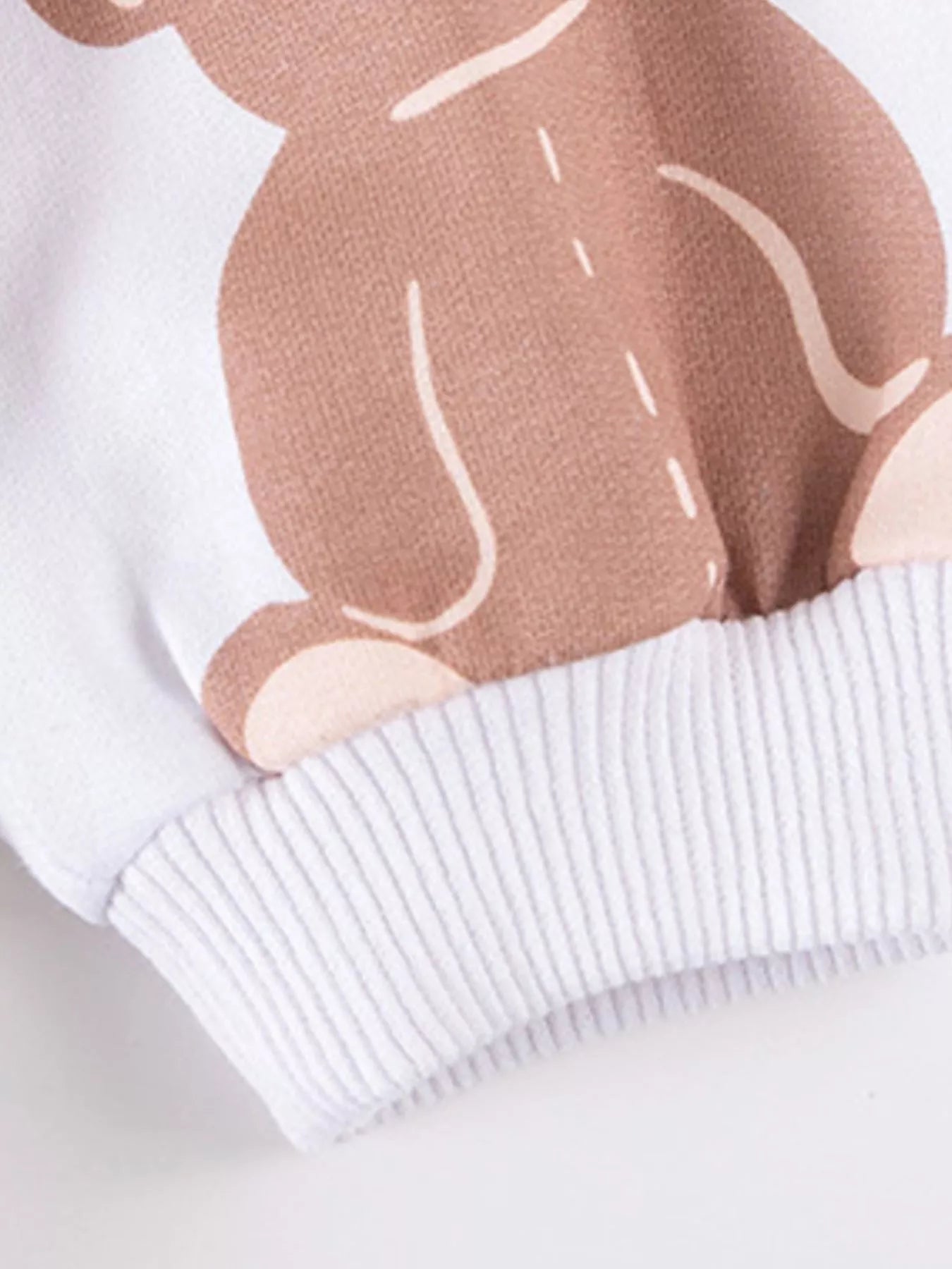 Children's Bear Print Sweatshirt and Striped Wide-Leg Pants Set