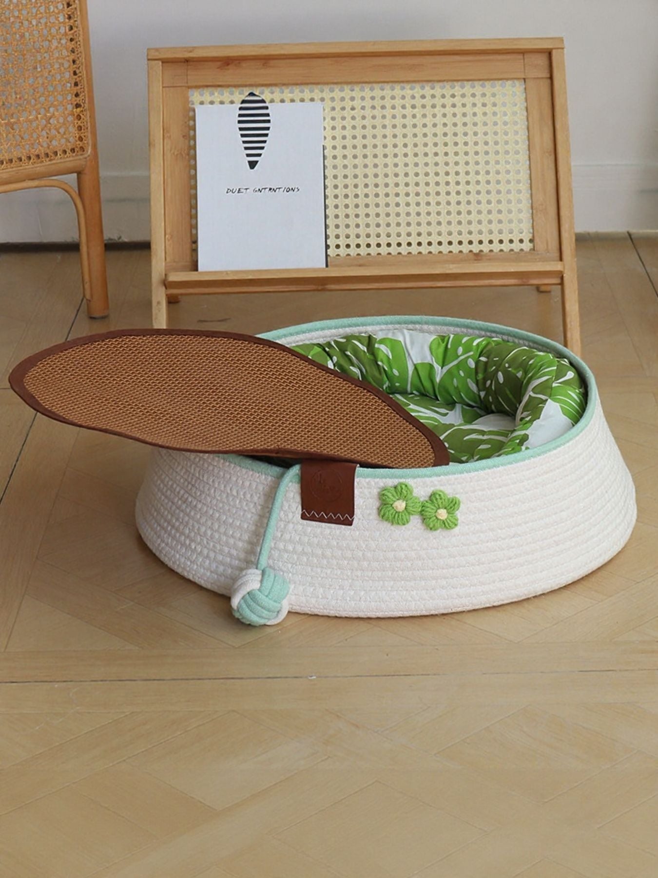 Woven Pet Nest with Toy Ball
