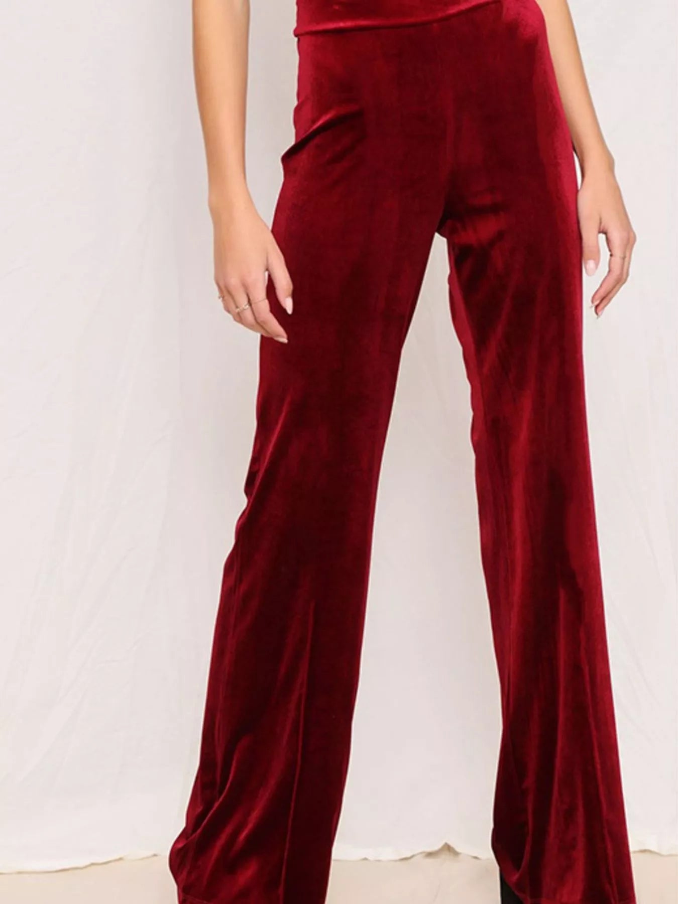 Full Size Velvet Wide Leg Pants Plus Size