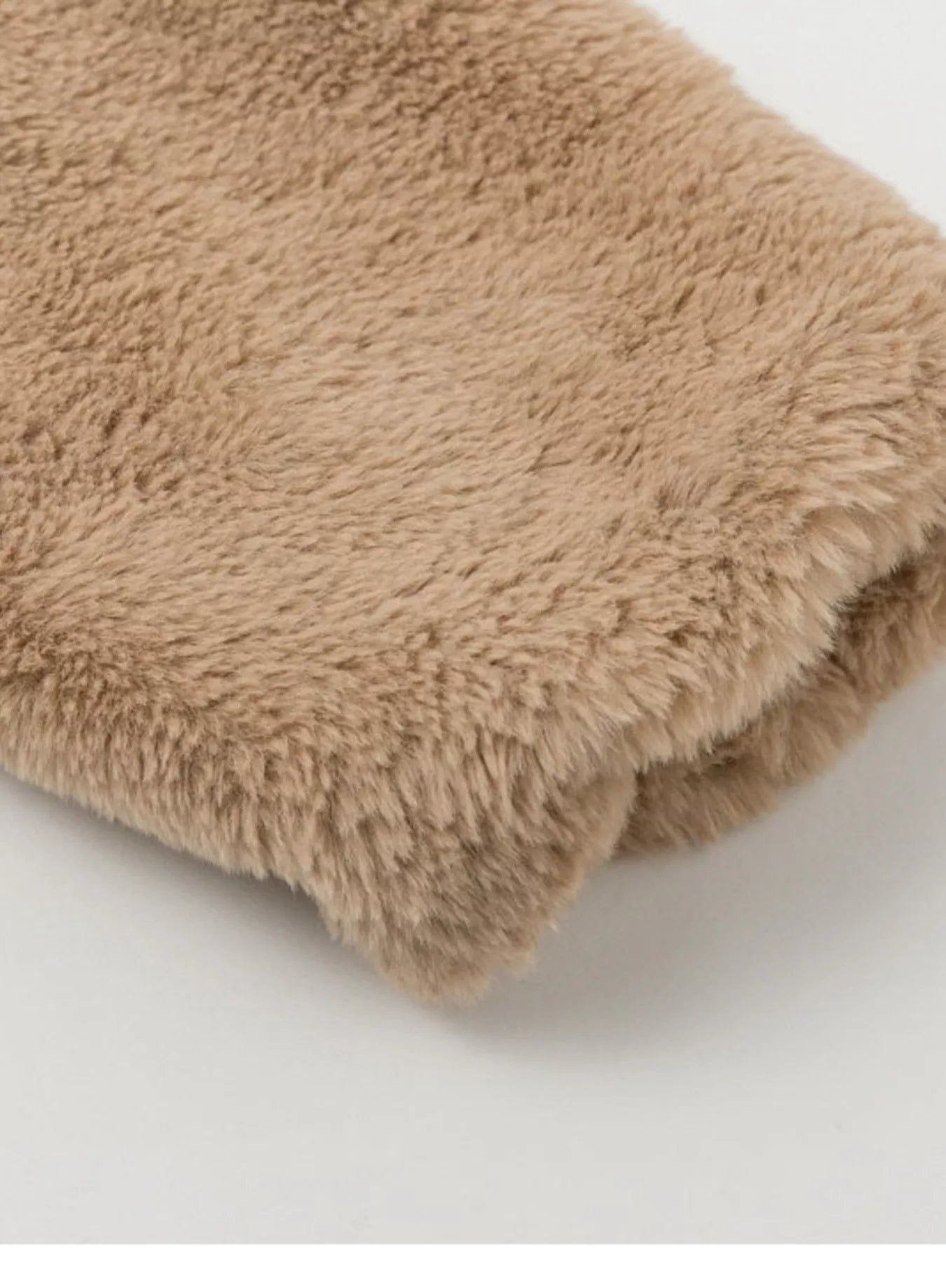 Full Size Faux Fur Cropped Zip-Up Jacket Plus Size
