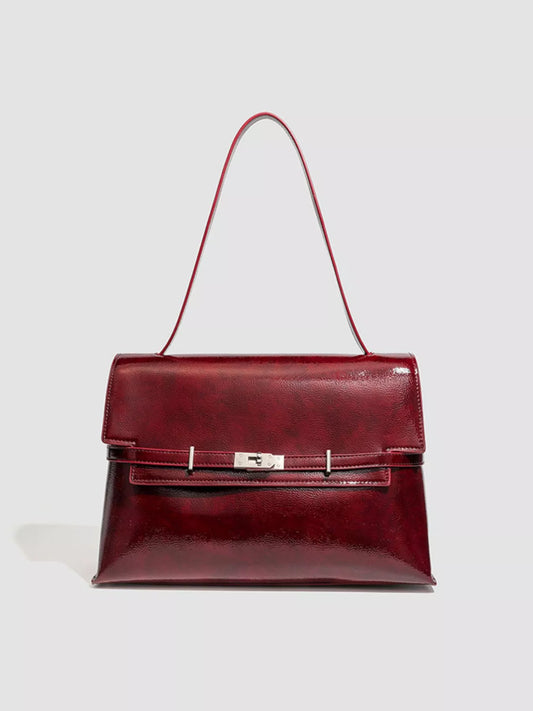 Buckle Leather Shoulder Bag