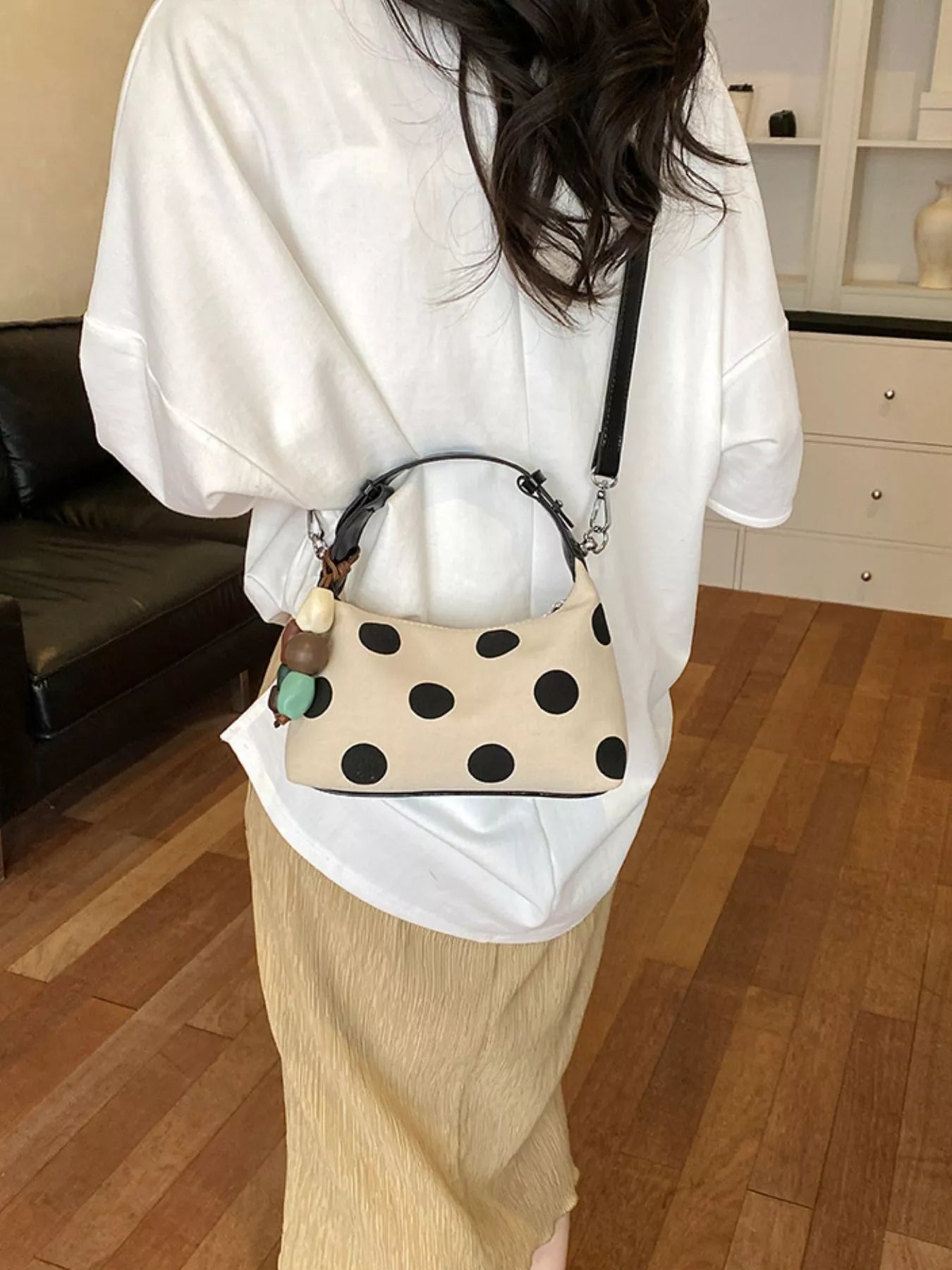 Polka Dot PU Leather Handbag