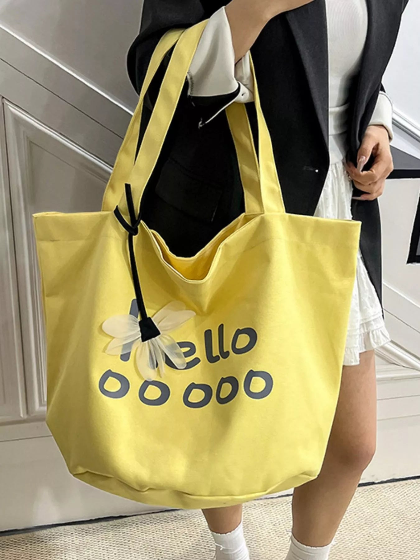 Letter Canvas Tote Bag