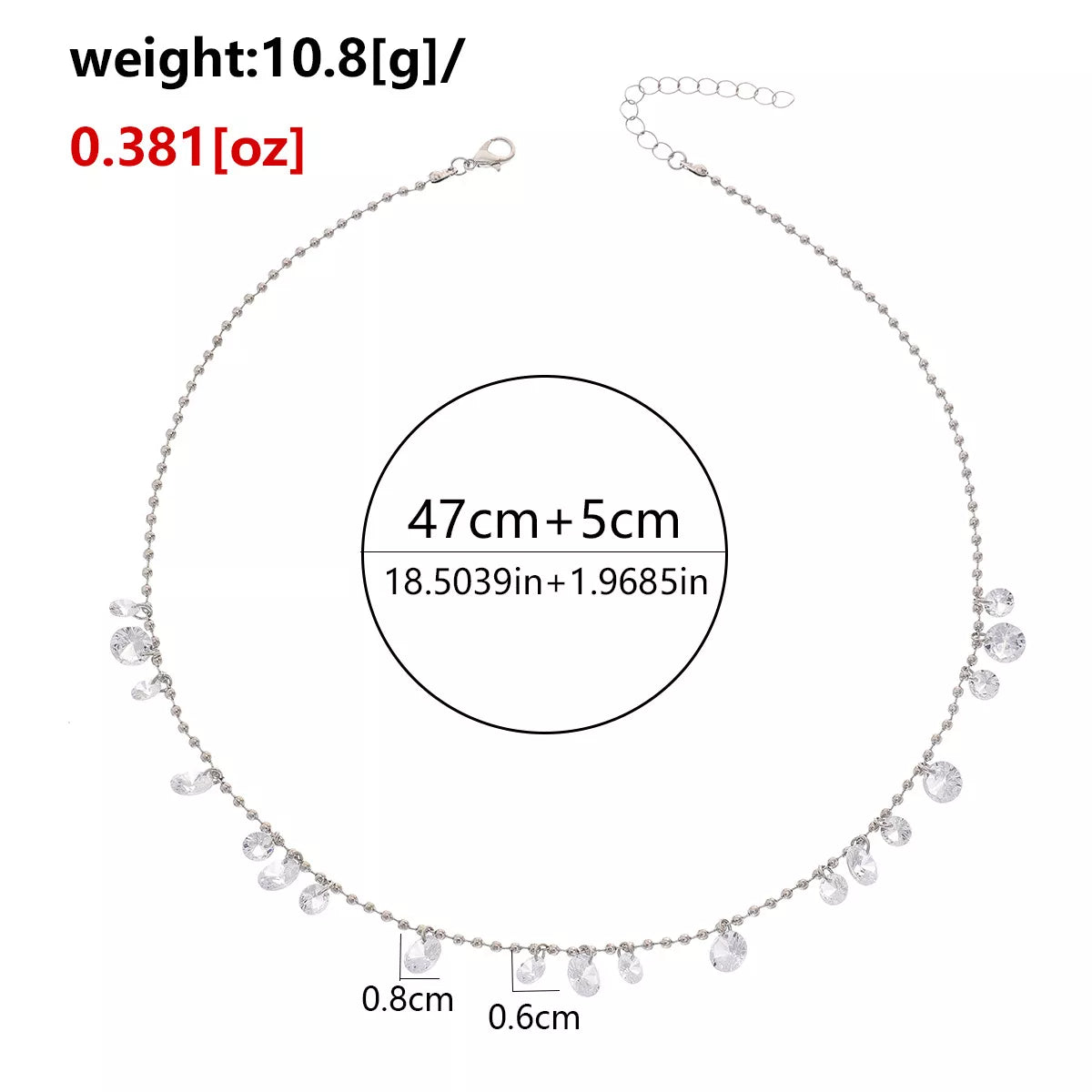 Sparkling Zircon Drop Necklace