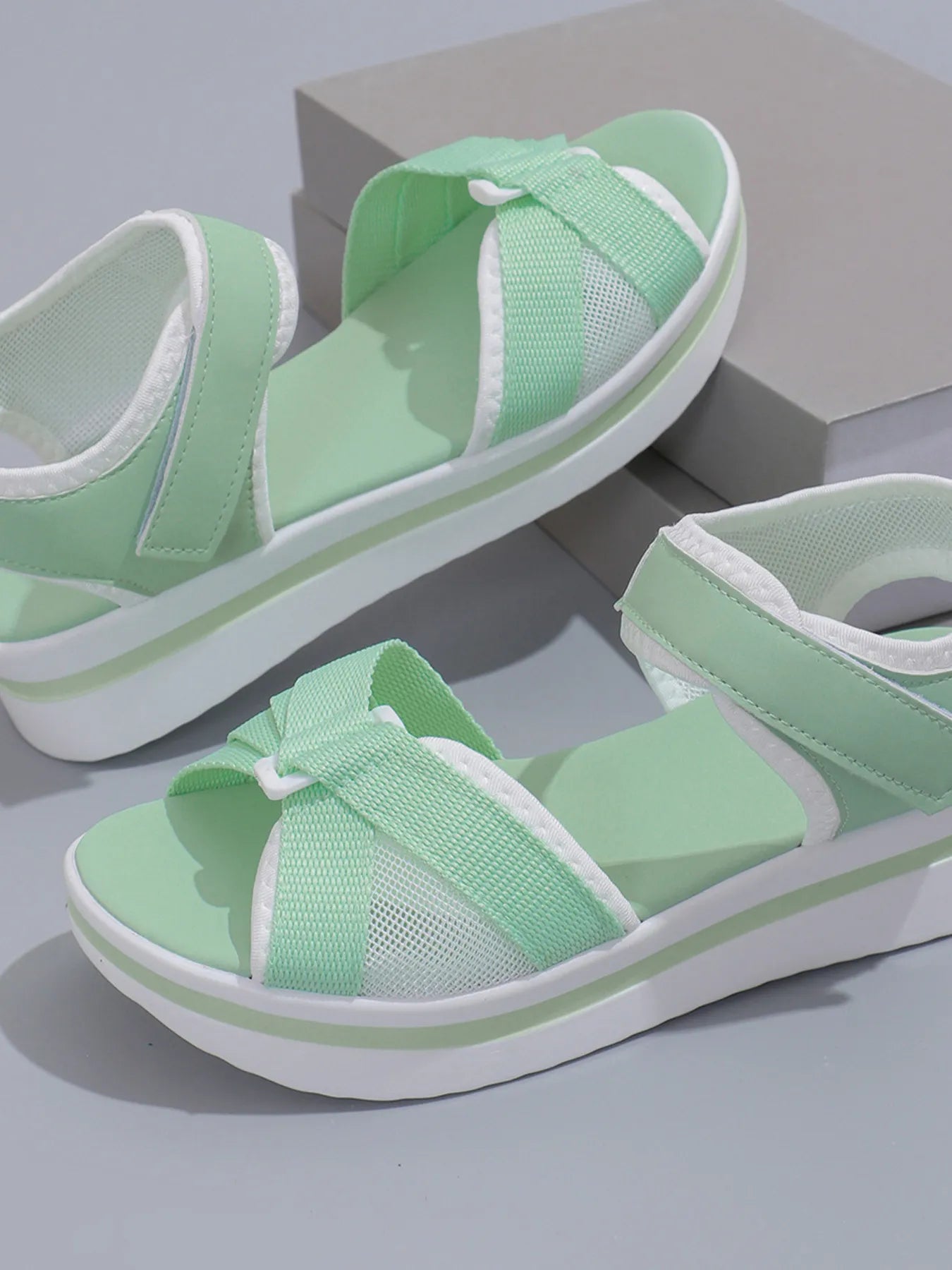 Platform Wedge Sandals with Ankle Strap