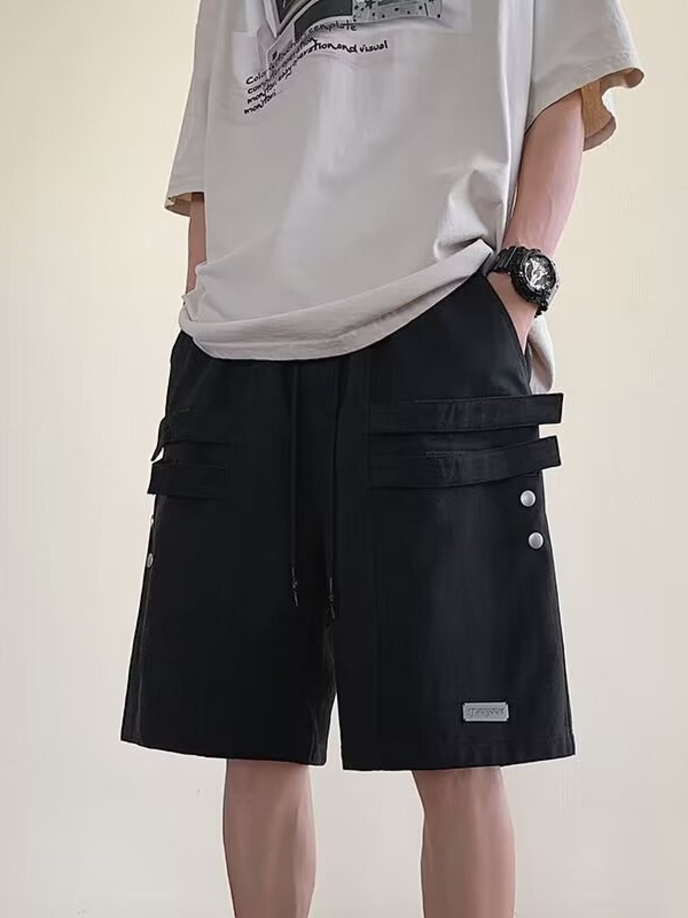 Men's Plus Size Casual Cargo Shorts with Pockets