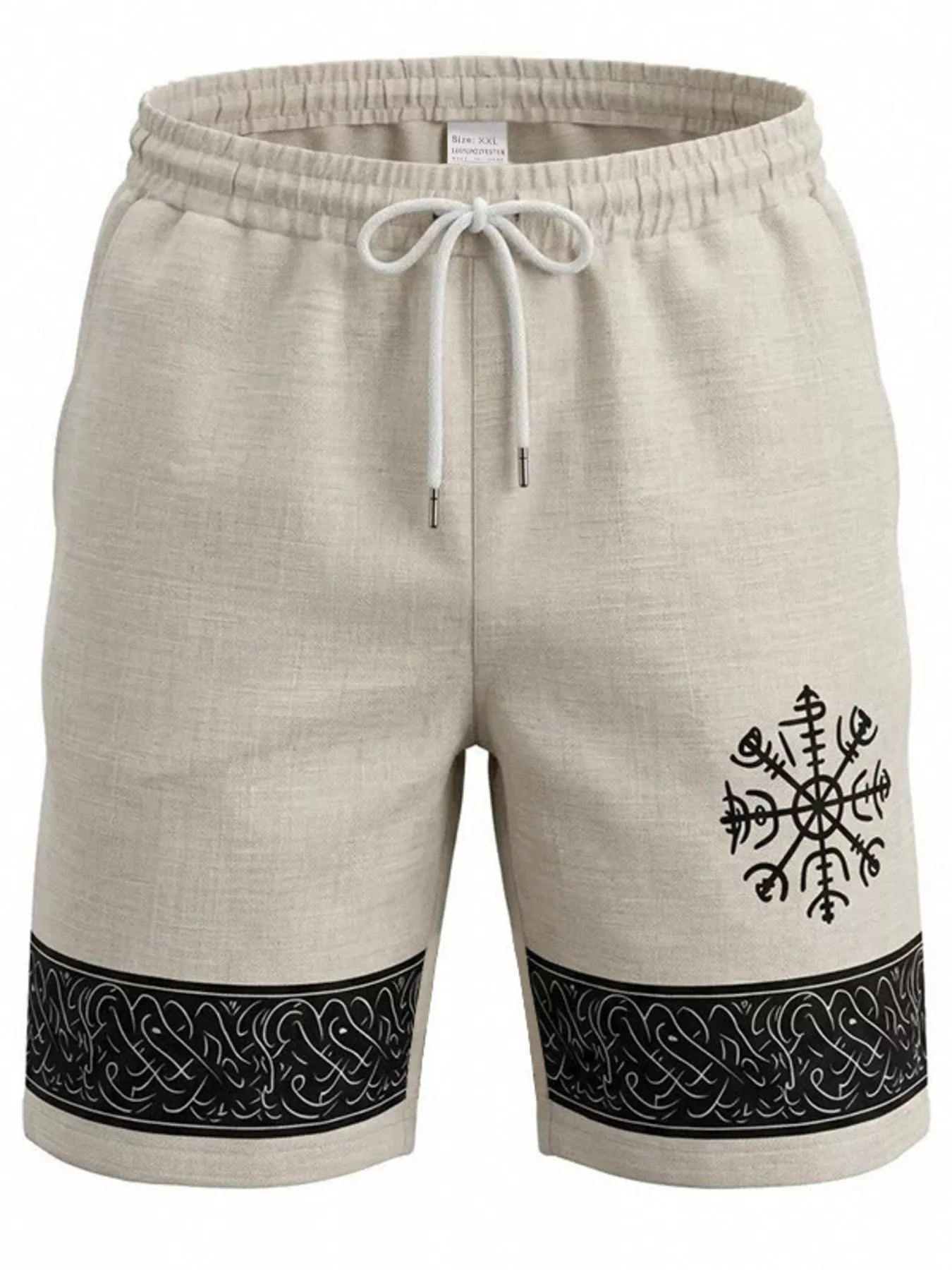 Men's Full Size Linen Blend Drawstring Shorts Plus Size