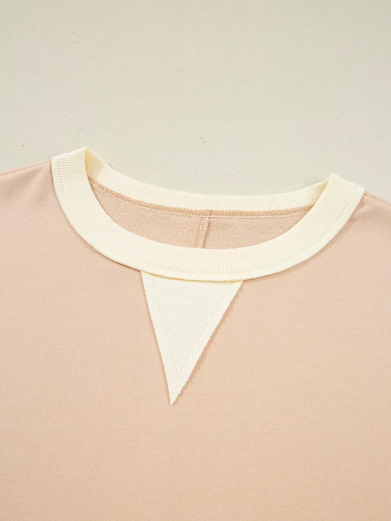 Color Block Textured Patchwork Pullover Sweatshirt