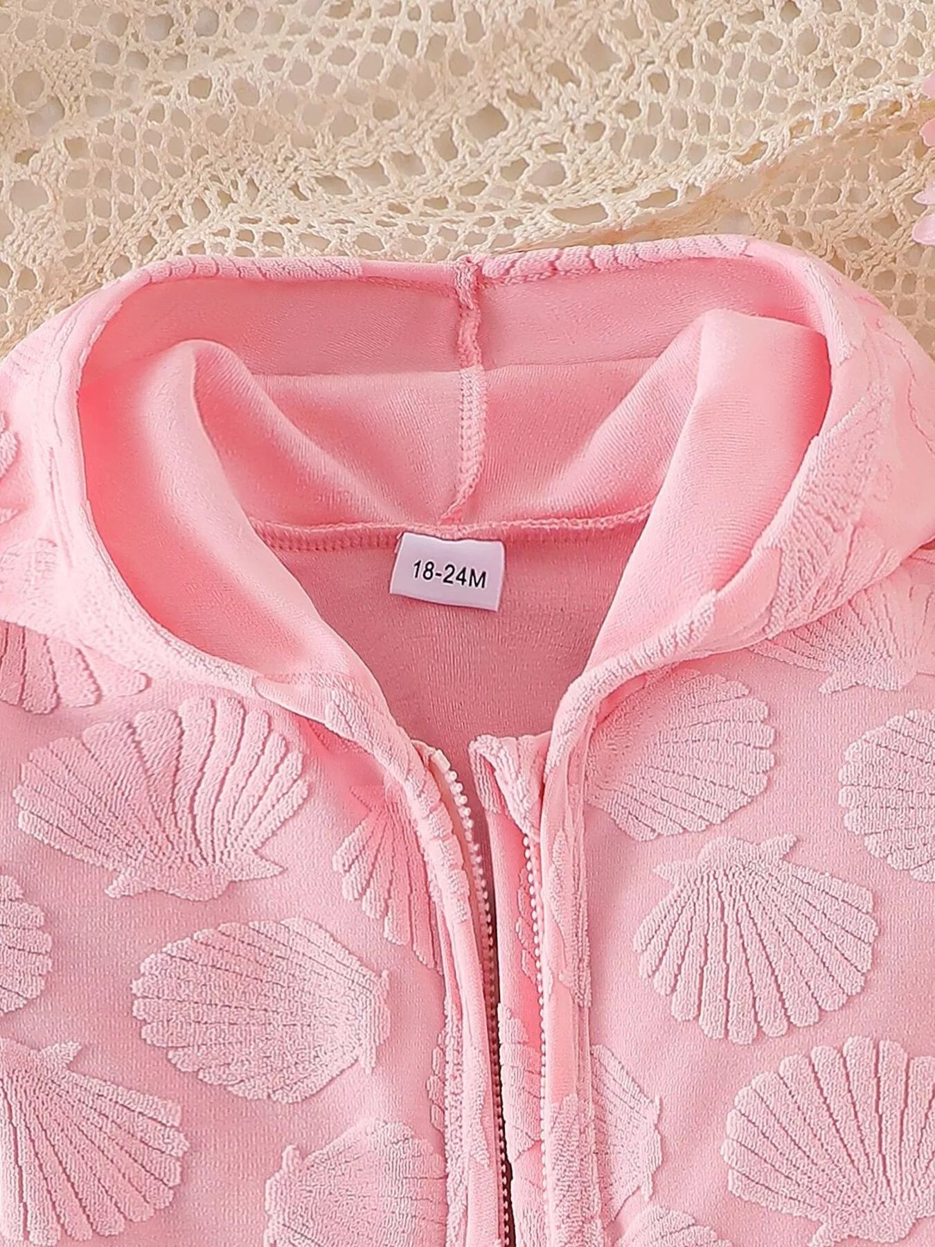 Children's Hooded Puff Sleeve Shell Textured Jacket